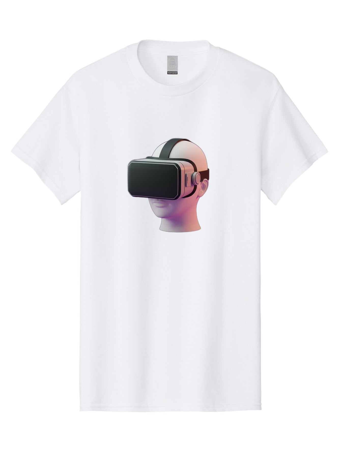 Vr-Headset-Mannequin Men'S Graphic Tee, 100% Cotton, Comfortable Casual Summer Wear, Machine Washable, Virtual Reality Headset, Vr Technology, Futuristic Design, Sleek Black, Modern Gadgets, Gaming, Immersive Experience, Innovative Tech Bab573