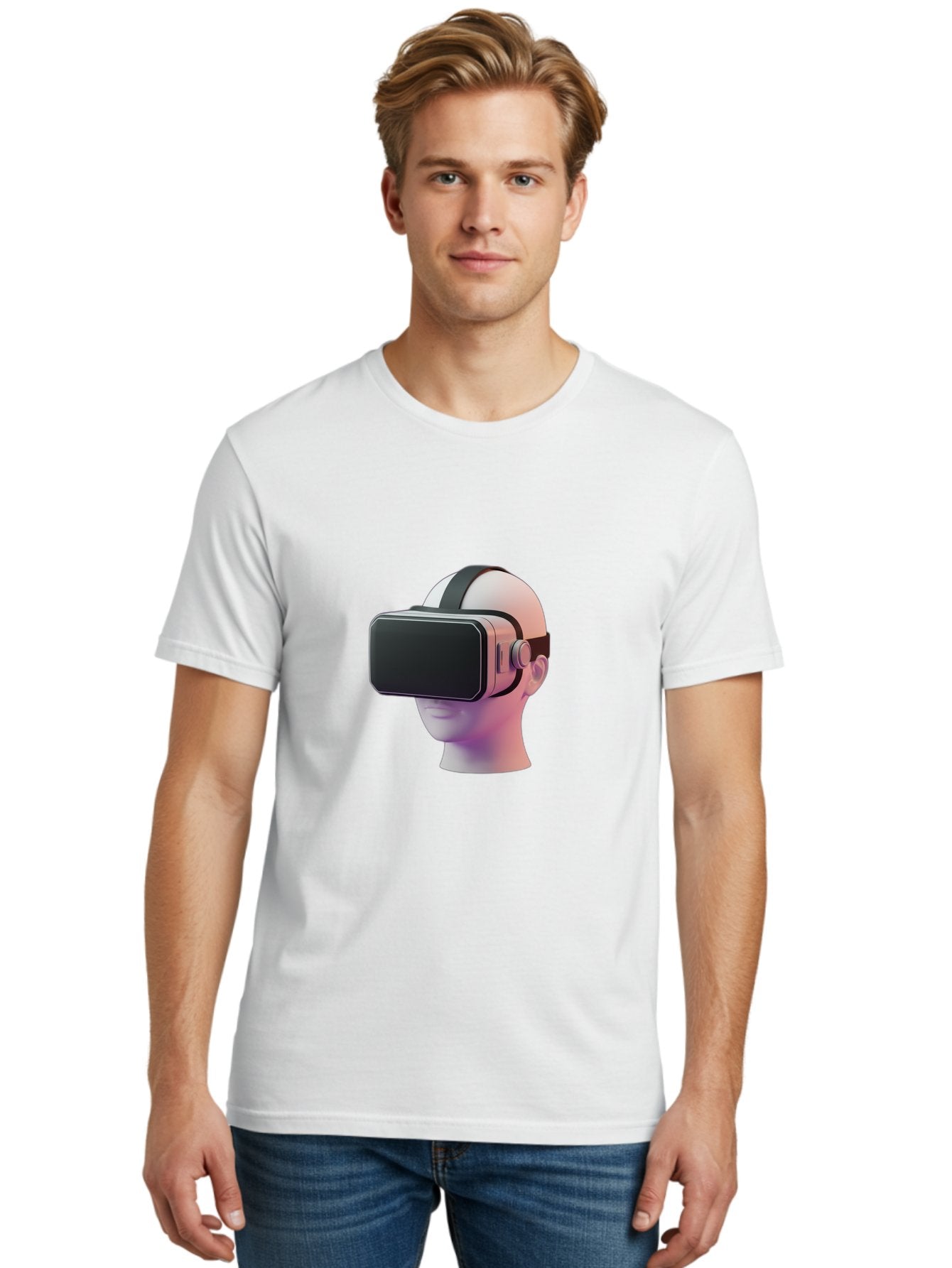 Vr-Headset-Mannequin Men'S Graphic Tee, 100% Cotton, Comfortable Casual Summer Wear, Machine Washable, Virtual Reality Headset, Vr Technology, Futuristic Design, Sleek Black, Modern Gadgets, Gaming, Immersive Experience, Innovative Tech Bab573 21