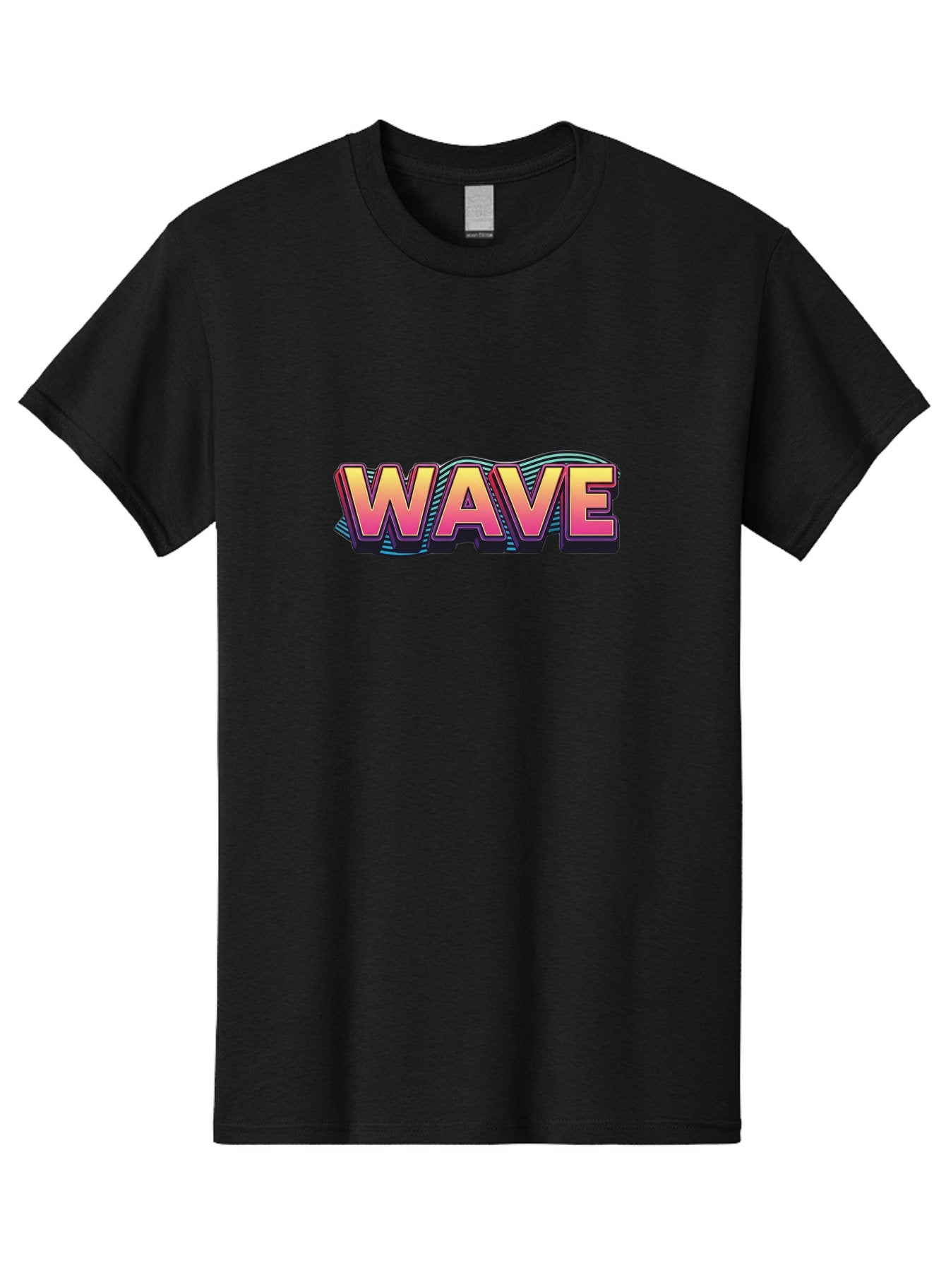 Wave Men'S Graphic Tee, 100% Cotton, Comfortable Casual Summer Wear, Machine Washable, Stylish Typography, Gradient Text, Wavy Design, Vibrant Colors, Modern Graphics, Bold Font, Retro Aesthetic, Colorful Illustration Bab578 6