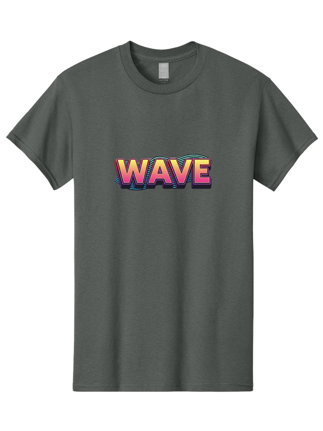 Wave Men'S Graphic Tee, 100% Cotton, Comfortable Casual Summer Wear, Machine Washable, Stylish Typography, Gradient Text, Wavy Design, Vibrant Colors, Modern Graphics, Bold Font, Retro Aesthetic, Colorful Illustration Bab578 7