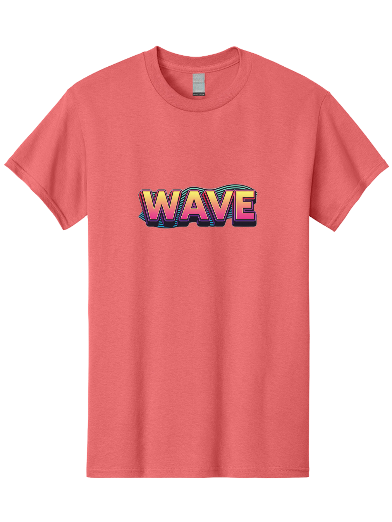 Wave Men'S Graphic Tee, 100% Cotton, Comfortable Casual Summer Wear, Machine Washable, Stylish Typography, Gradient Text, Wavy Design, Vibrant Colors, Modern Graphics, Bold Font, Retro Aesthetic, Colorful Illustration Bab578 5