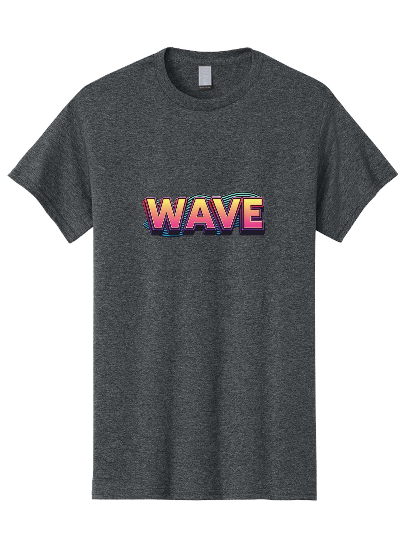 Wave Men'S Graphic Tee, 100% Cotton, Comfortable Casual Summer Wear, Machine Washable, Stylish Typography, Gradient Text, Wavy Design, Vibrant Colors, Modern Graphics, Bold Font, Retro Aesthetic, Colorful Illustration Bab578 10