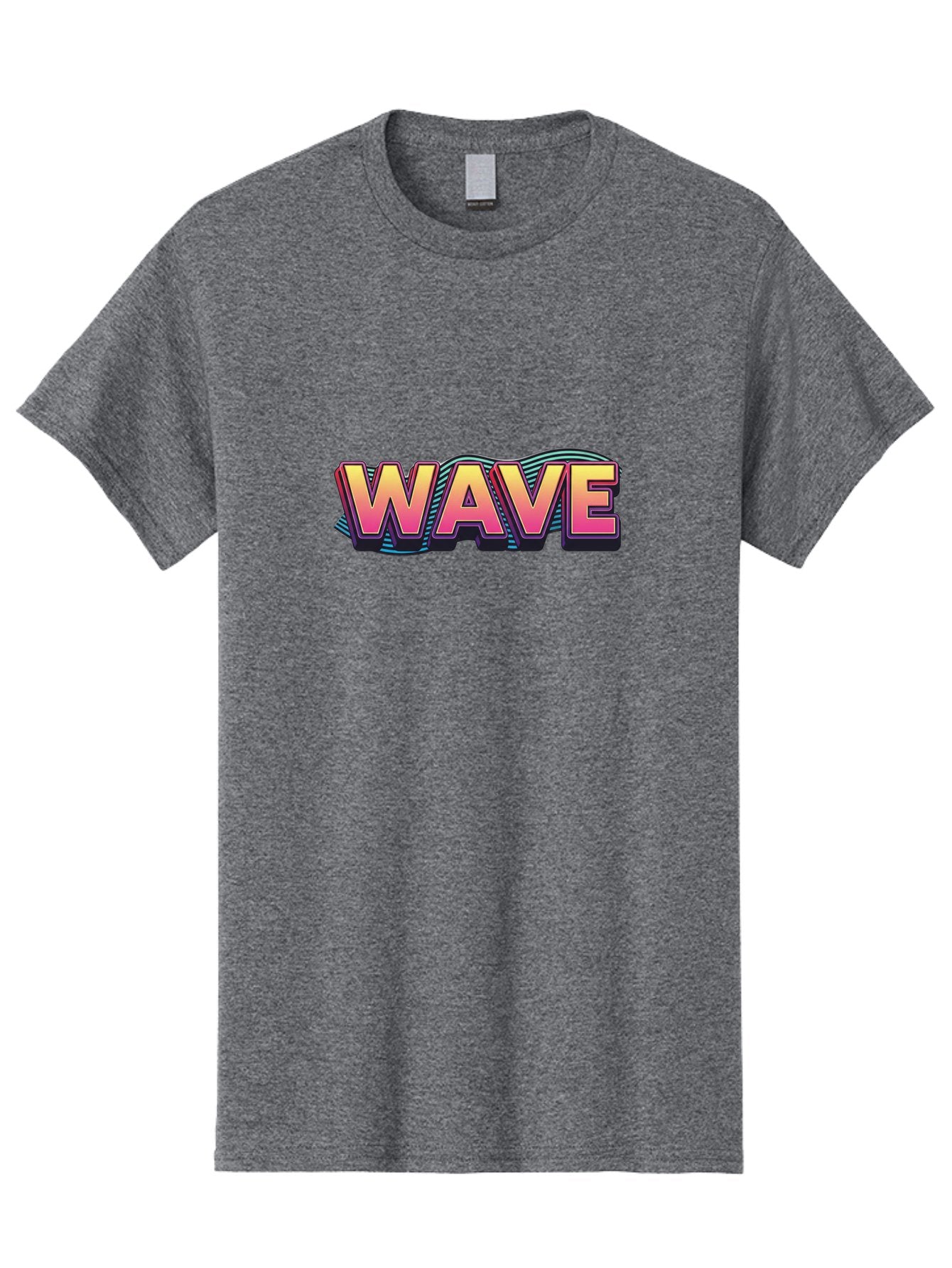 Wave Men'S Graphic Tee, 100% Cotton, Comfortable Casual Summer Wear, Machine Washable, Stylish Typography, Gradient Text, Wavy Design, Vibrant Colors, Modern Graphics, Bold Font, Retro Aesthetic, Colorful Illustration Bab578 15