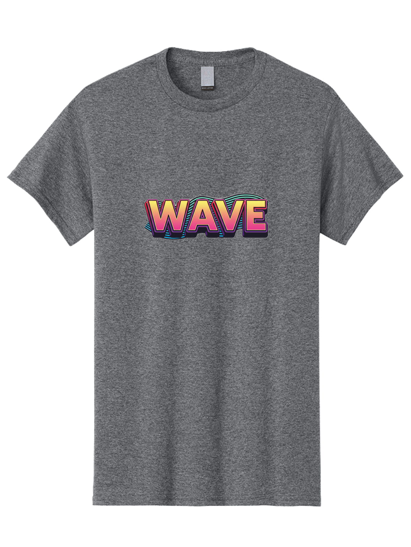 Wave Men'S Graphic Tee, 100% Cotton, Comfortable Casual Summer Wear, Machine Washable, Stylish Typography, Gradient Text, Wavy Design, Vibrant Colors, Modern Graphics, Bold Font, Retro Aesthetic, Colorful Illustration Bab578
