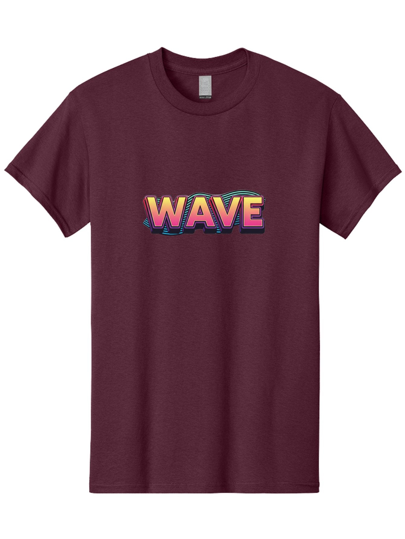 Wave Men'S Graphic Tee, 100% Cotton, Comfortable Casual Summer Wear, Machine Washable, Stylish Typography, Gradient Text, Wavy Design, Vibrant Colors, Modern Graphics, Bold Font, Retro Aesthetic, Colorful Illustration Bab578 13