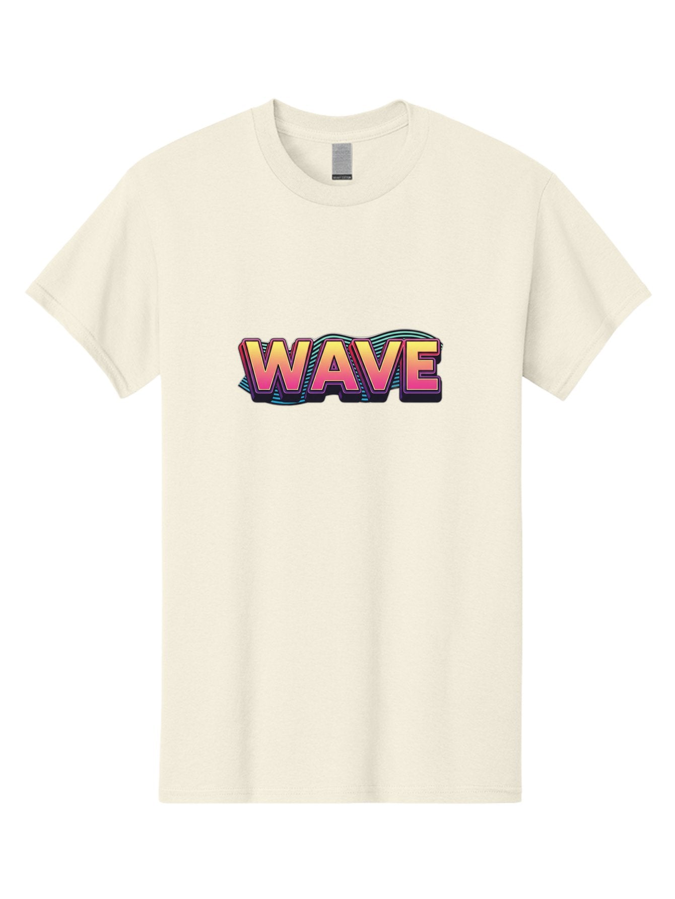 Wave Men'S Graphic Tee, 100% Cotton, Comfortable Casual Summer Wear, Machine Washable, Stylish Typography, Gradient Text, Wavy Design, Vibrant Colors, Modern Graphics, Bold Font, Retro Aesthetic, Colorful Illustration Bab578 4