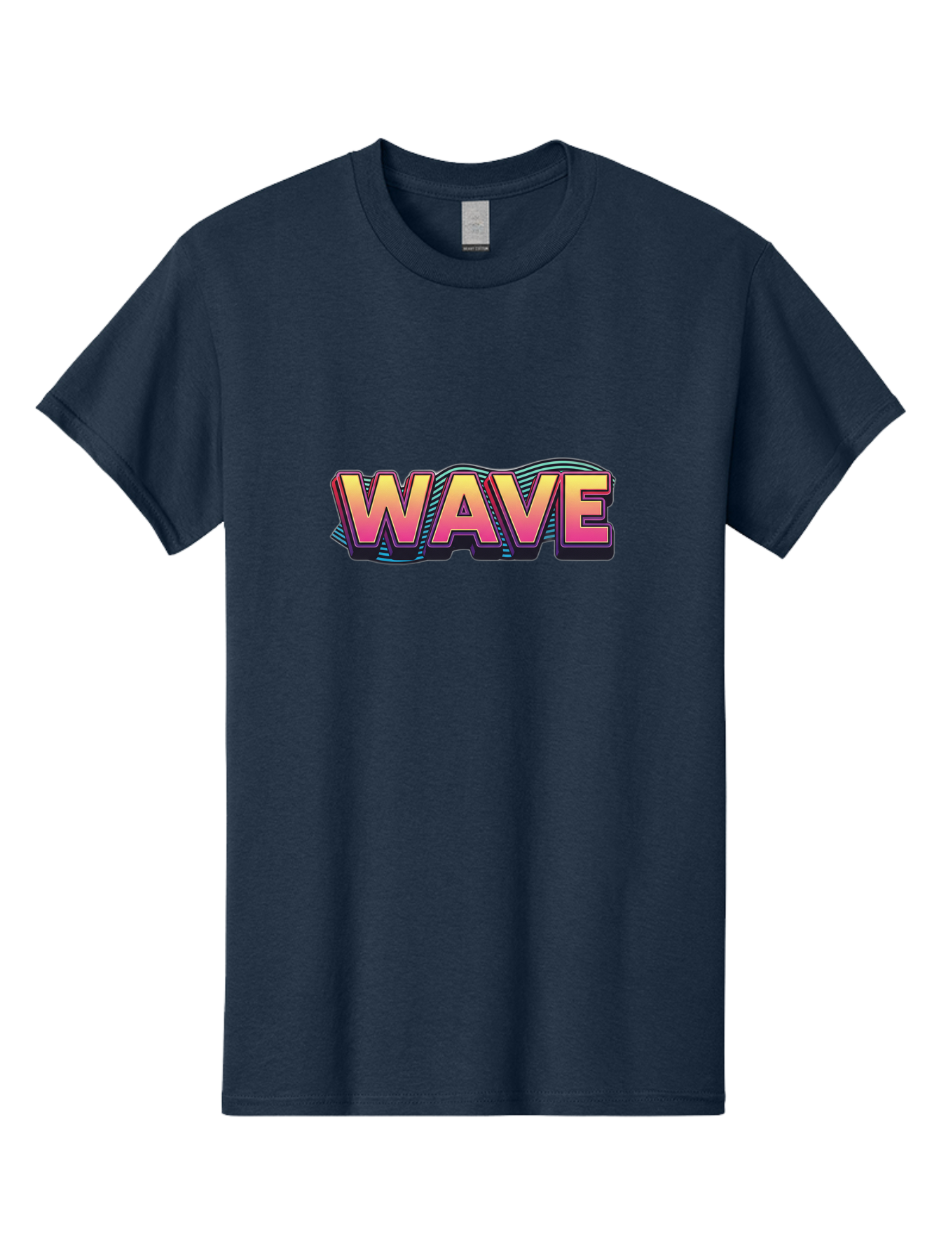 Wave Men'S Graphic Tee, 100% Cotton, Comfortable Casual Summer Wear, Machine Washable, Stylish Typography, Gradient Text, Wavy Design, Vibrant Colors, Modern Graphics, Bold Font, Retro Aesthetic, Colorful Illustration Bab578 9