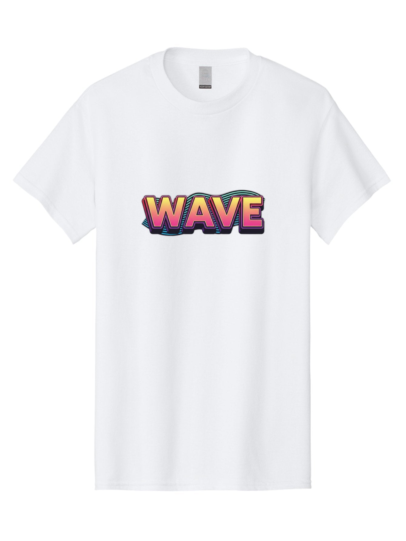 Wave Men'S Graphic Tee, 100% Cotton, Comfortable Casual Summer Wear, Machine Washable, Stylish Typography, Gradient Text, Wavy Design, Vibrant Colors, Modern Graphics, Bold Font, Retro Aesthetic, Colorful Illustration Bab578 14