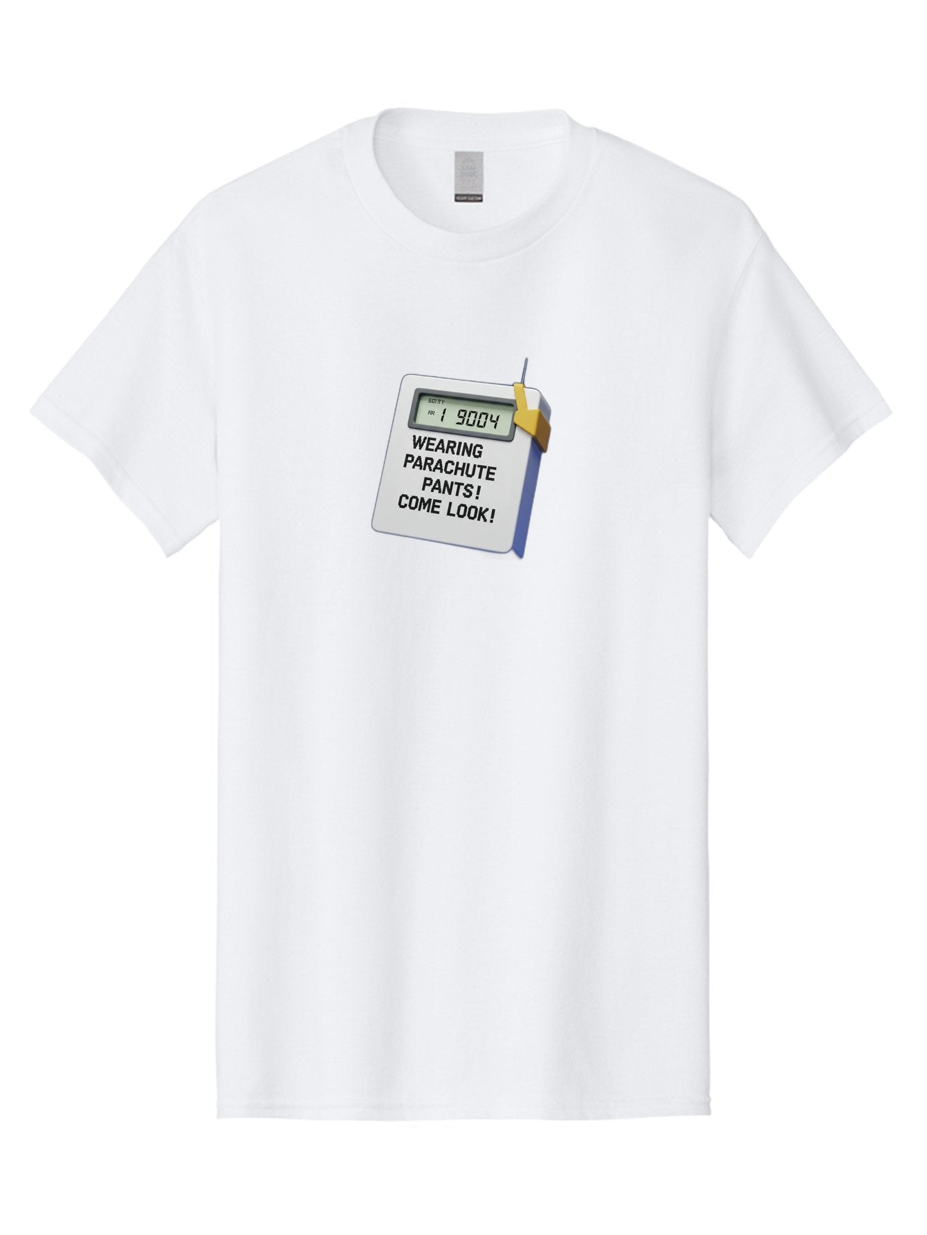 Wearing-Parachute-Pants-Come-Look Men'S Graphic Tee, 100% Cotton, Comfortable Casual Summer Wear, Machine Washable, Digital Calendar, 3D Rendering, Novelty Calendar, Fun Text, Parachute Pants Reference, Retro Fashion, 90S Nostalgia, Bab579 11