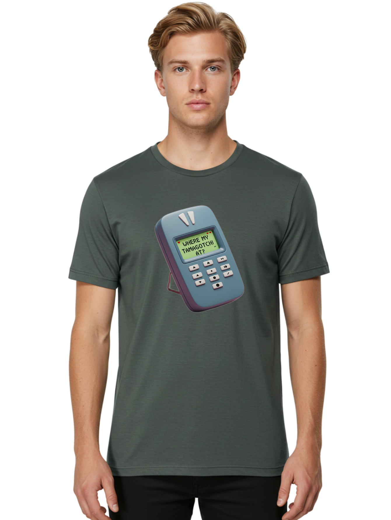 Where-My-Tamagotchi-At Men'S Graphic Tee, 100% Cotton, Comfortable Casual Summer Wear, Machine Washable, Retro Digital Pet, Nostalgic 90S Toy, Tamagotchi, Vintage Handheld Game, Classic Electronic Toy, Retro Gaming, Nostalgic Technology, Bab583 22