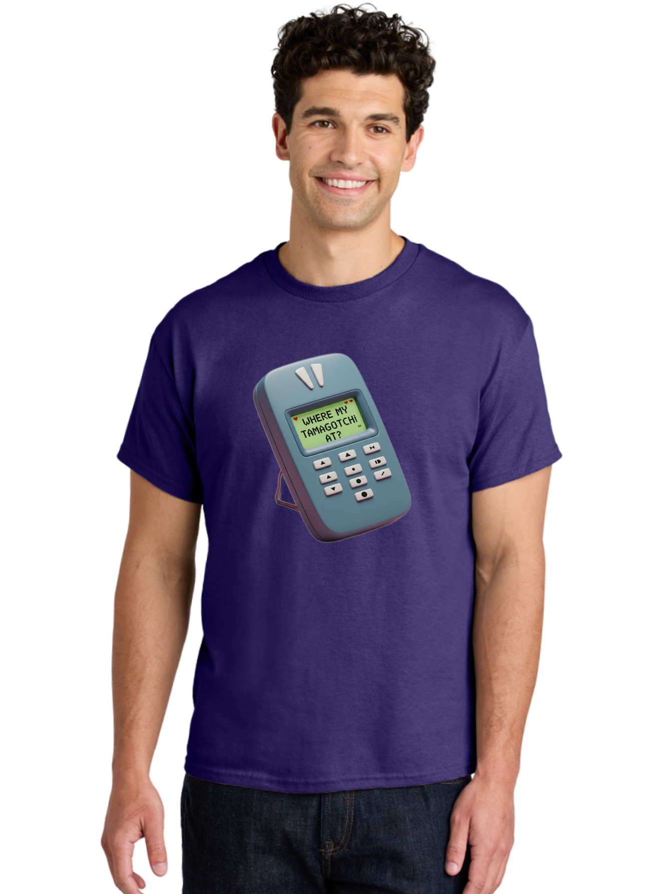 Where-My-Tamagotchi-At Men'S Graphic Tee, 100% Cotton, Comfortable Casual Summer Wear, Machine Washable, Retro Digital Pet, Nostalgic 90S Toy, Tamagotchi, Vintage Handheld Game, Classic Electronic Toy, Retro Gaming, Nostalgic Technology, Bab583 27