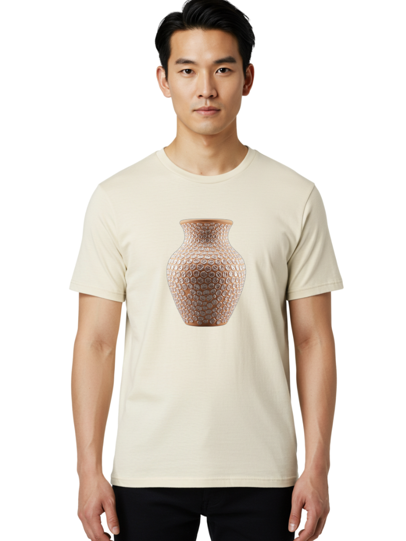 White-Vase Men'S Graphic Tee, 100% Cotton, Comfortable Casual Summer Wear, Machine Washable, Textured Vase, Decorative Vase, Ornate Design, Glass Vase, Home Decor, Elegant Design, Intricate Pattern, Luxurious Vase, Stylish Decor Bab585 28