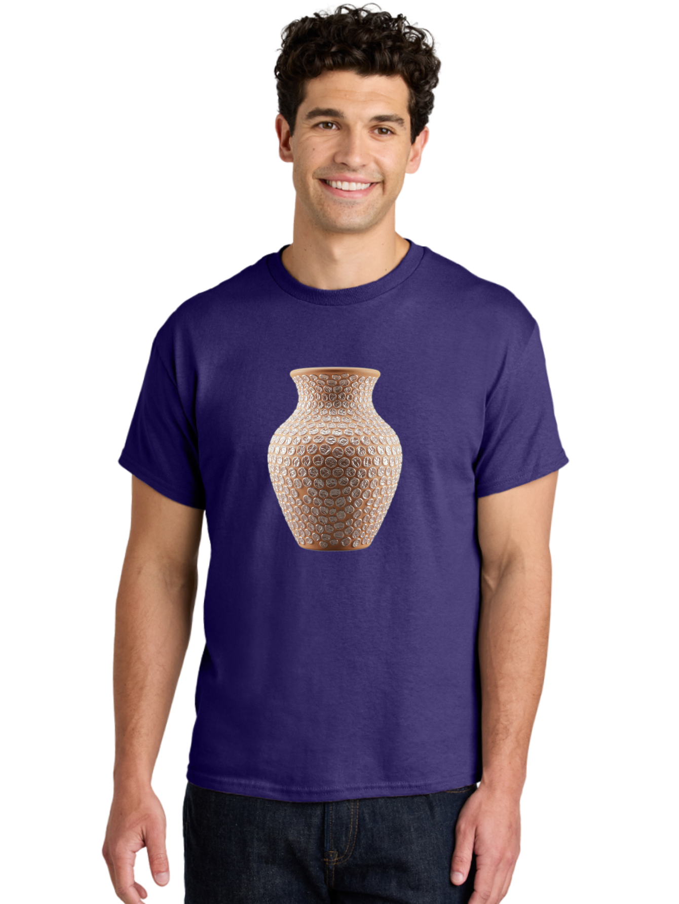 White-Vase Men'S Graphic Tee, 100% Cotton, Comfortable Casual Summer Wear, Machine Washable, Textured Vase, Decorative Vase, Ornate Design, Glass Vase, Home Decor, Elegant Design, Intricate Pattern, Luxurious Vase, Stylish Decor Bab585 18