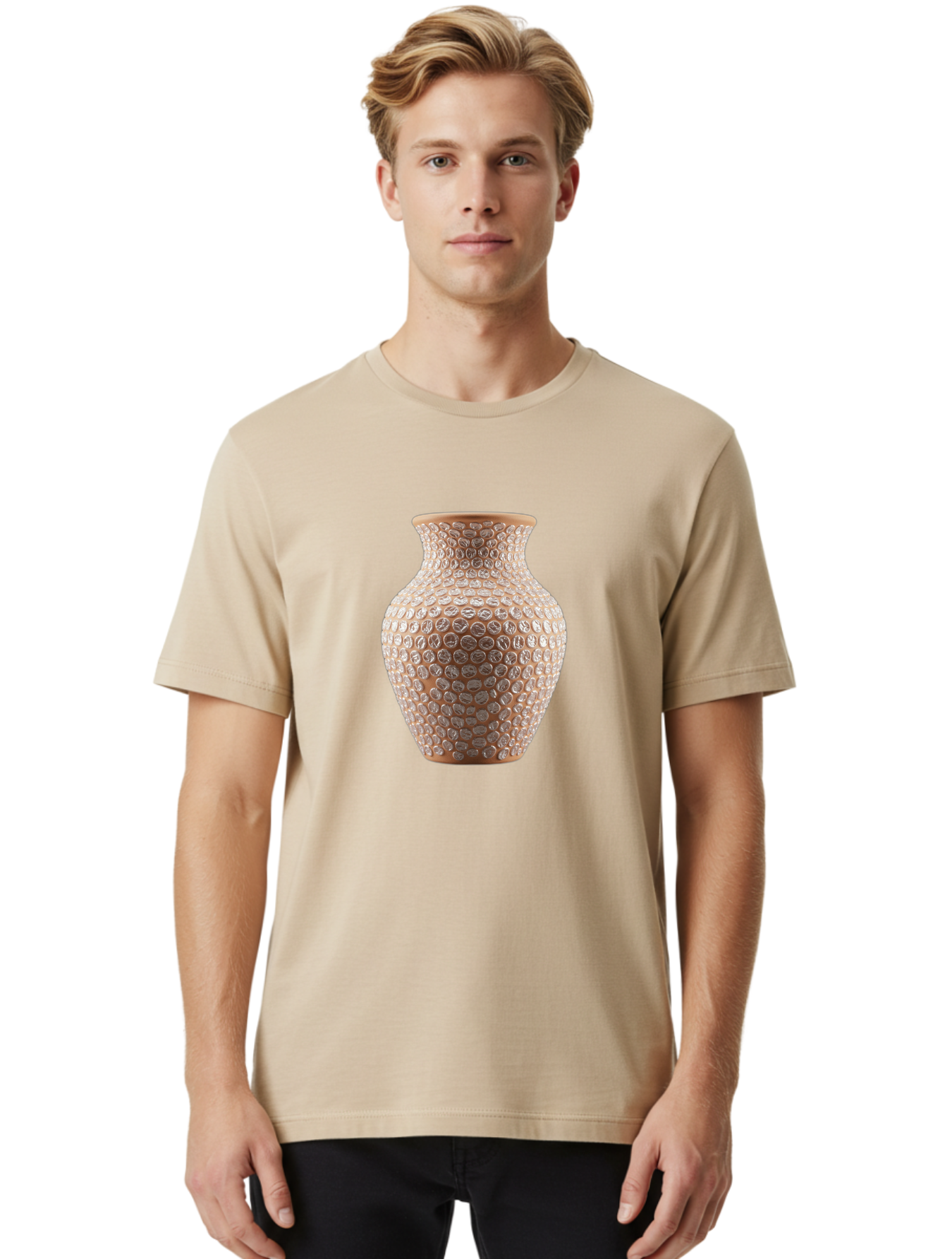 White-Vase Men'S Graphic Tee, 100% Cotton, Comfortable Casual Summer Wear, Machine Washable, Textured Vase, Decorative Vase, Ornate Design, Glass Vase, Home Decor, Elegant Design, Intricate Pattern, Luxurious Vase, Stylish Decor Bab585 29
