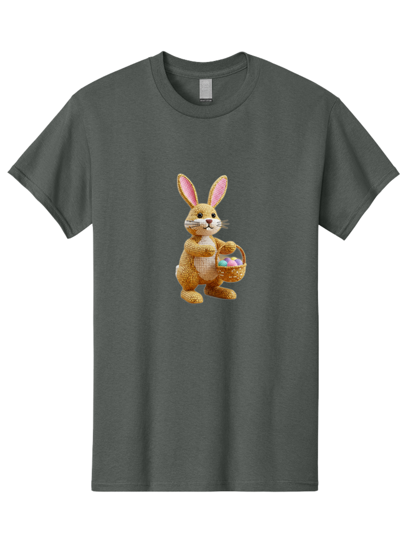Wicker-Easter-Bunny Men'S Graphic Tee, 100% Cotton, Comfortable Casual Summer Wear, Machine Washable, Wicker Bunny, Holding Basket, Easter Eggs, Spring Holiday, Pastel Colors, Whimsical Design, Wicker Texture, Easter Basket, Cute Bunny, Bab586 10