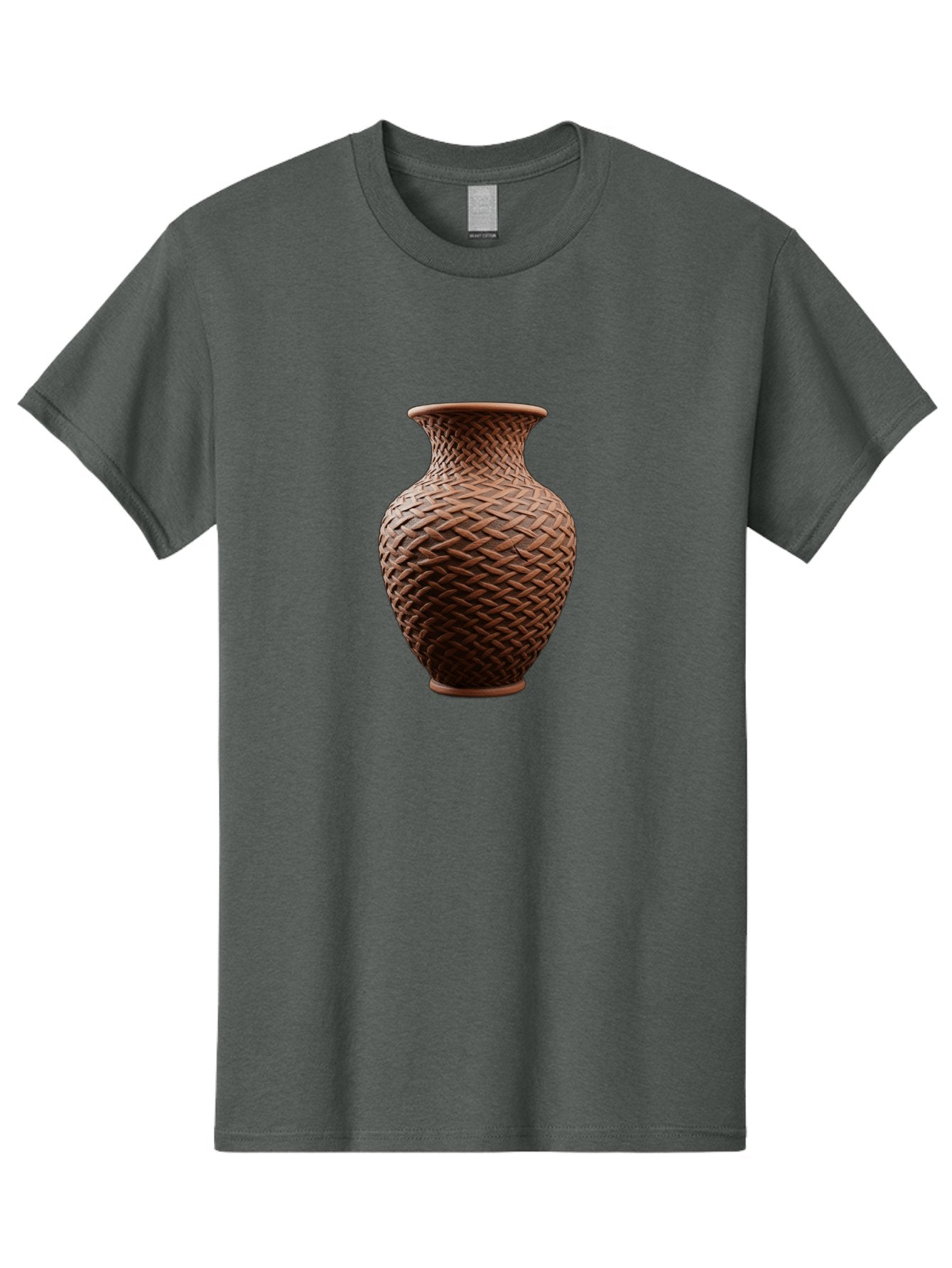 Wicker-Vase Men'S Graphic Tee, 100% Cotton, Comfortable Casual Summer Wear, Machine Washable, Woven Vase, Terracotta Pot, Earthy Tones, Woven Design, Traditional Craftsmanship, Handmade Pottery, Bohemian Decor, Rustic Charm, Home Decor Bab587