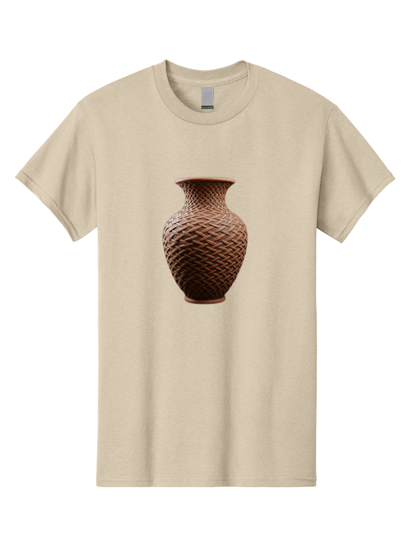 Wicker-Vase Men'S Graphic Tee, 100% Cotton, Comfortable Casual Summer Wear, Machine Washable, Woven Vase, Terracotta Pot, Earthy Tones, Woven Design, Traditional Craftsmanship, Handmade Pottery, Bohemian Decor, Rustic Charm, Home Decor Bab587 5