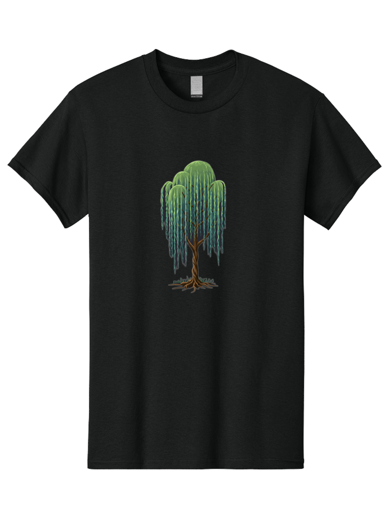 Willow-Tree Men'S Graphic Tee, 100% Cotton, Comfortable Casual Summer Wear, Machine Washable, Weeping Willow Tree, Twisted Trunk, Drooping Branches, Lush Foliage, Serene Landscape, Natural Scenery, Tree Roots Bab588 8