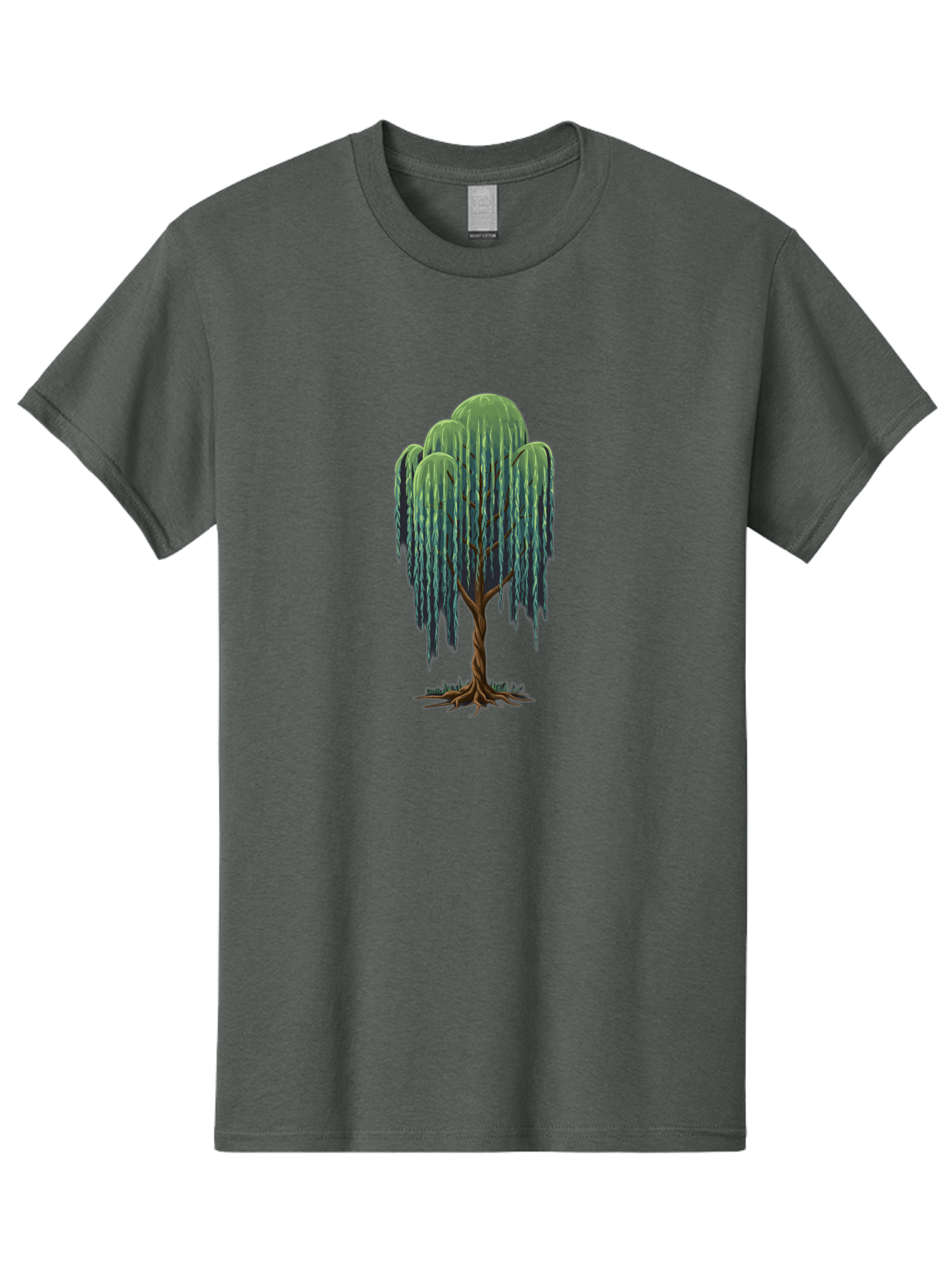 Willow-Tree Men'S Graphic Tee, 100% Cotton, Comfortable Casual Summer Wear, Machine Washable, Weeping Willow Tree, Twisted Trunk, Drooping Branches, Lush Foliage, Serene Landscape, Natural Scenery, Tree Roots Bab588 11