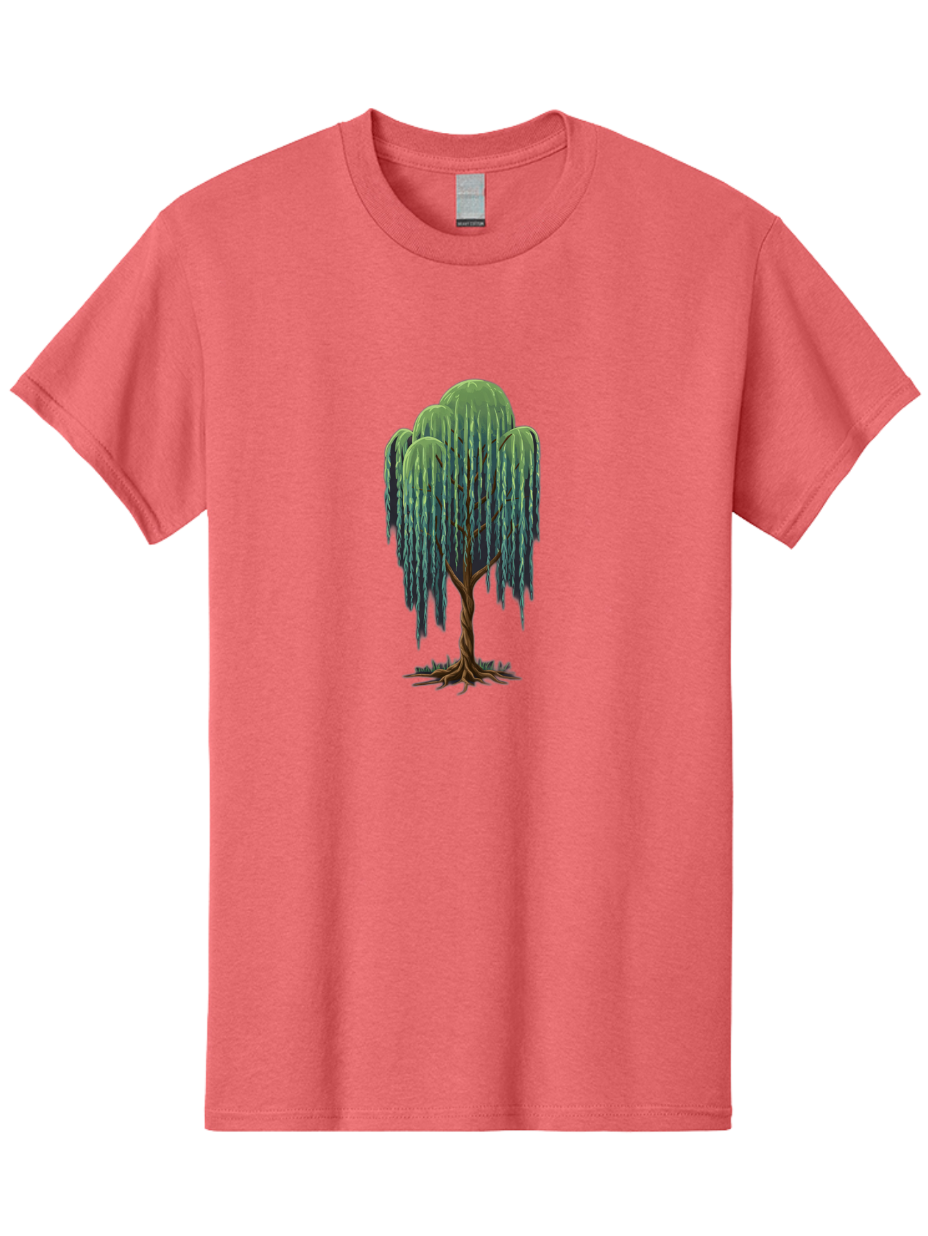 Willow-Tree Men'S Graphic Tee, 100% Cotton, Comfortable Casual Summer Wear, Machine Washable, Weeping Willow Tree, Twisted Trunk, Drooping Branches, Lush Foliage, Serene Landscape, Natural Scenery, Tree Roots Bab588 9
