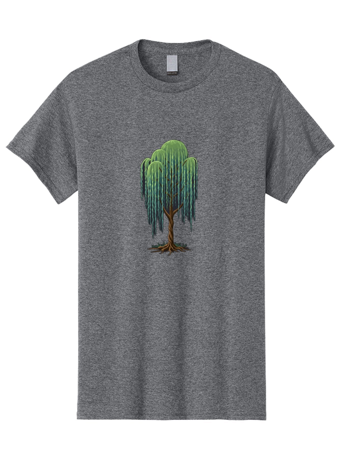 Willow-Tree Men'S Graphic Tee, 100% Cotton, Comfortable Casual Summer Wear, Machine Washable, Weeping Willow Tree, Twisted Trunk, Drooping Branches, Lush Foliage, Serene Landscape, Natural Scenery, Tree Roots Bab588 11