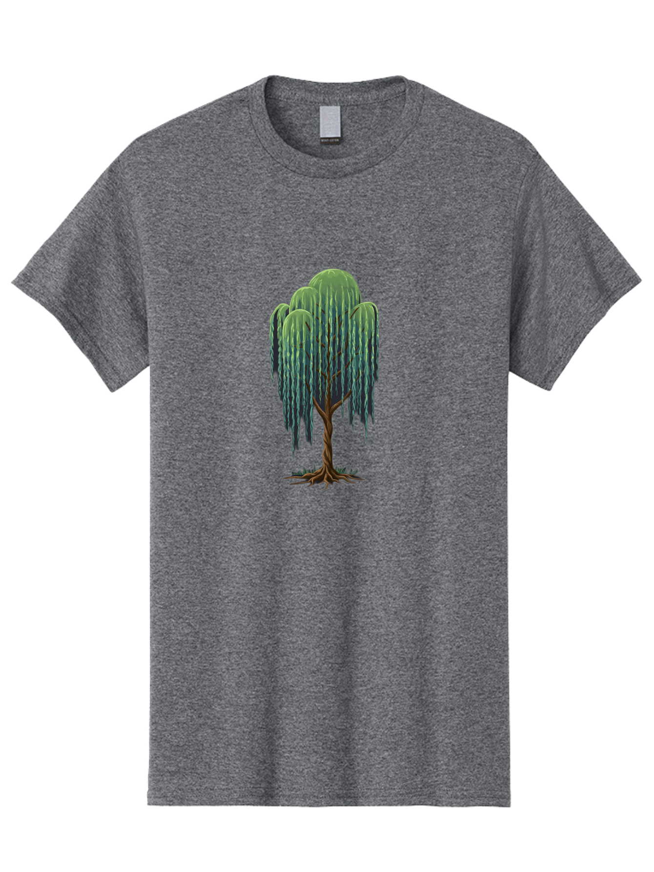 Willow-Tree Men'S Graphic Tee, 100% Cotton, Comfortable Casual Summer Wear, Machine Washable, Weeping Willow Tree, Twisted Trunk, Drooping Branches, Lush Foliage, Serene Landscape, Natural Scenery, Tree Roots Bab588 4