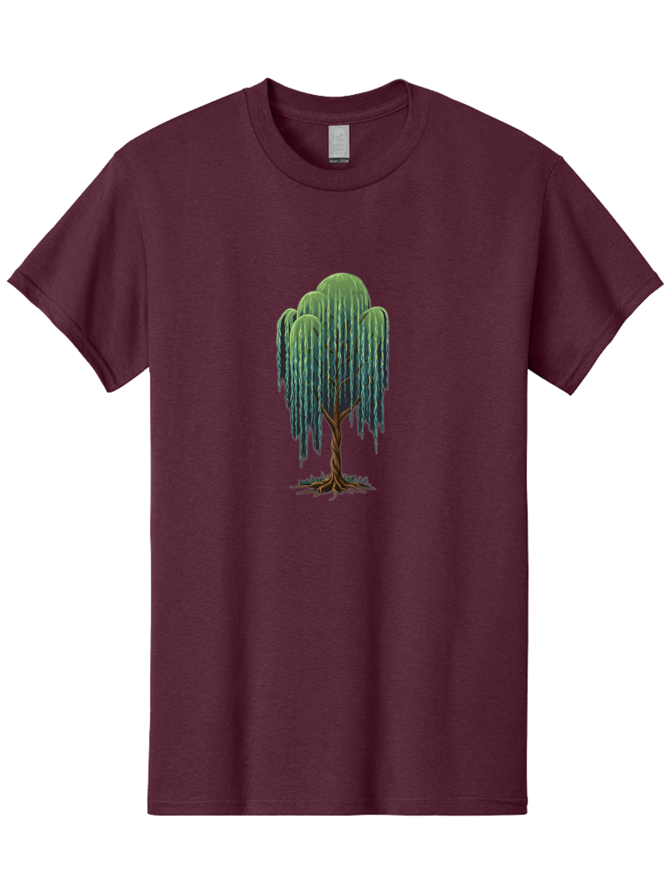 Willow-Tree Men'S Graphic Tee, 100% Cotton, Comfortable Casual Summer Wear, Machine Washable, Weeping Willow Tree, Twisted Trunk, Drooping Branches, Lush Foliage, Serene Landscape, Natural Scenery, Tree Roots Bab588 12