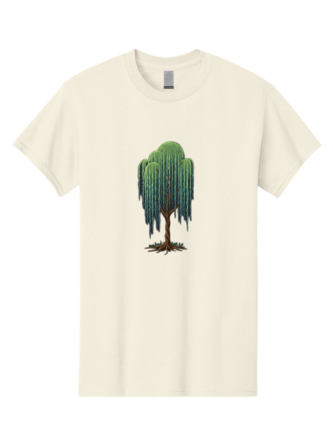 Willow-Tree Men'S Graphic Tee, 100% Cotton, Comfortable Casual Summer Wear, Machine Washable, Weeping Willow Tree, Twisted Trunk, Drooping Branches, Lush Foliage, Serene Landscape, Natural Scenery, Tree Roots Bab588 8