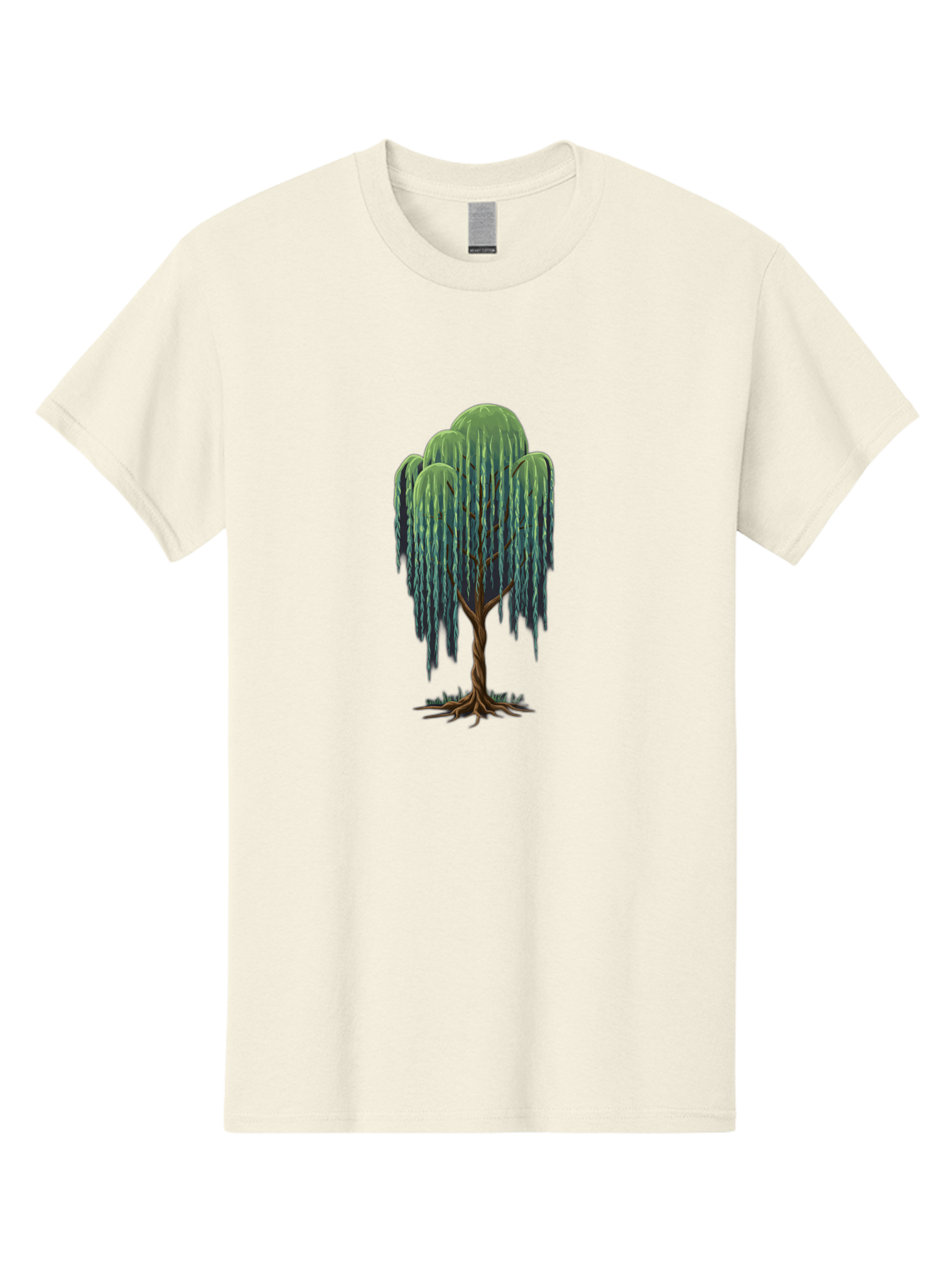 Willow-Tree Men'S Graphic Tee, 100% Cotton, Comfortable Casual Summer Wear, Machine Washable, Weeping Willow Tree, Twisted Trunk, Drooping Branches, Lush Foliage, Serene Landscape, Natural Scenery, Tree Roots Bab588 6