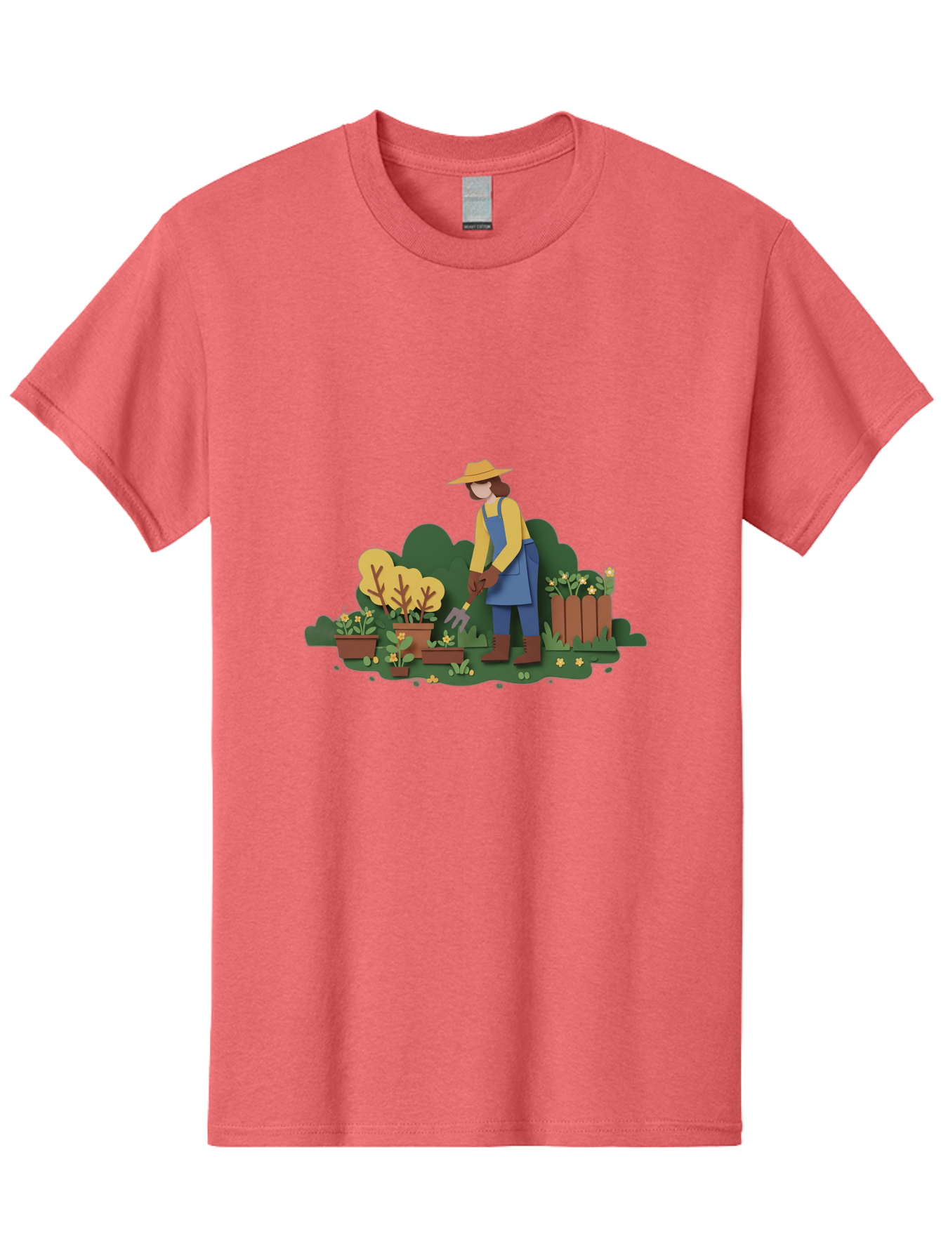 Woman-Gardening Men'S Graphic Tee, 100% Cotton, Comfortable Casual Summer Wear, Machine Washable, Gardener Tending Plants, Gardening Tools, Potted Plants, Gardening Activities, Yellow Flowers, Garden Scenery, Outdoor Work, Gardening Gloves Bab591 6