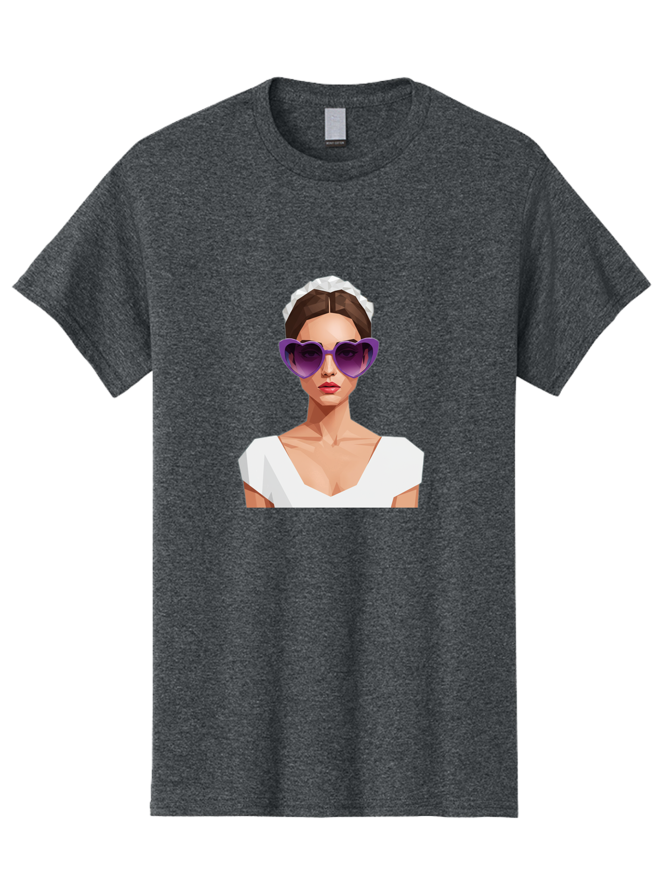 Woman-In-Sunglasses Men'S Graphic Tee, 100% Cotton, Comfortable Casual Summer Wear, Machine Washable, Fashionable Woman, Stylish Sunglasses, Elegant White Dress, Sophisticated Look, Trendy Accessories, Modern Fashion, Purple Shades, Bab592 14