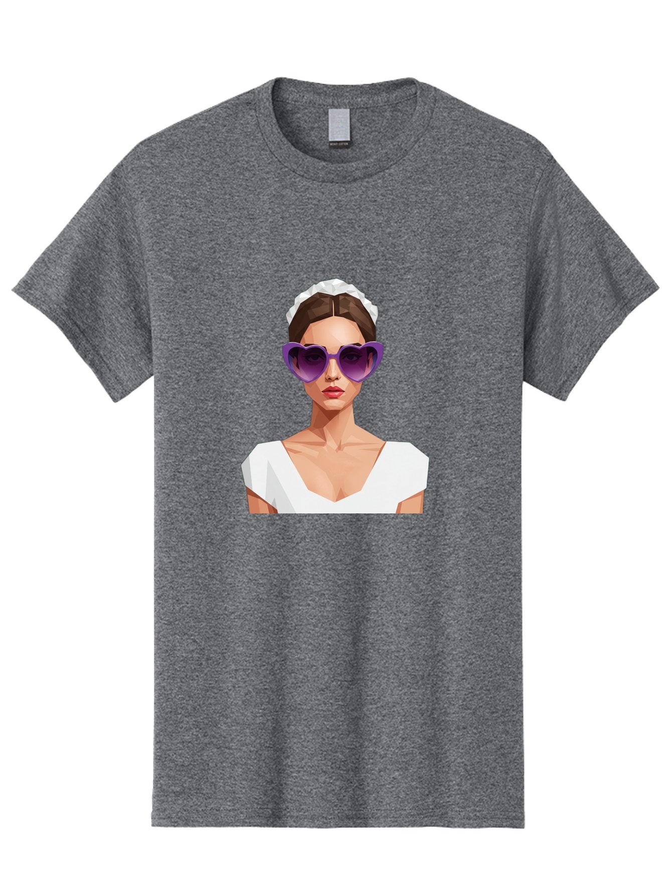 Woman-In-Sunglasses Men'S Graphic Tee, 100% Cotton, Comfortable Casual Summer Wear, Machine Washable, Fashionable Woman, Stylish Sunglasses, Elegant White Dress, Sophisticated Look, Trendy Accessories, Modern Fashion, Purple Shades, Bab592 14