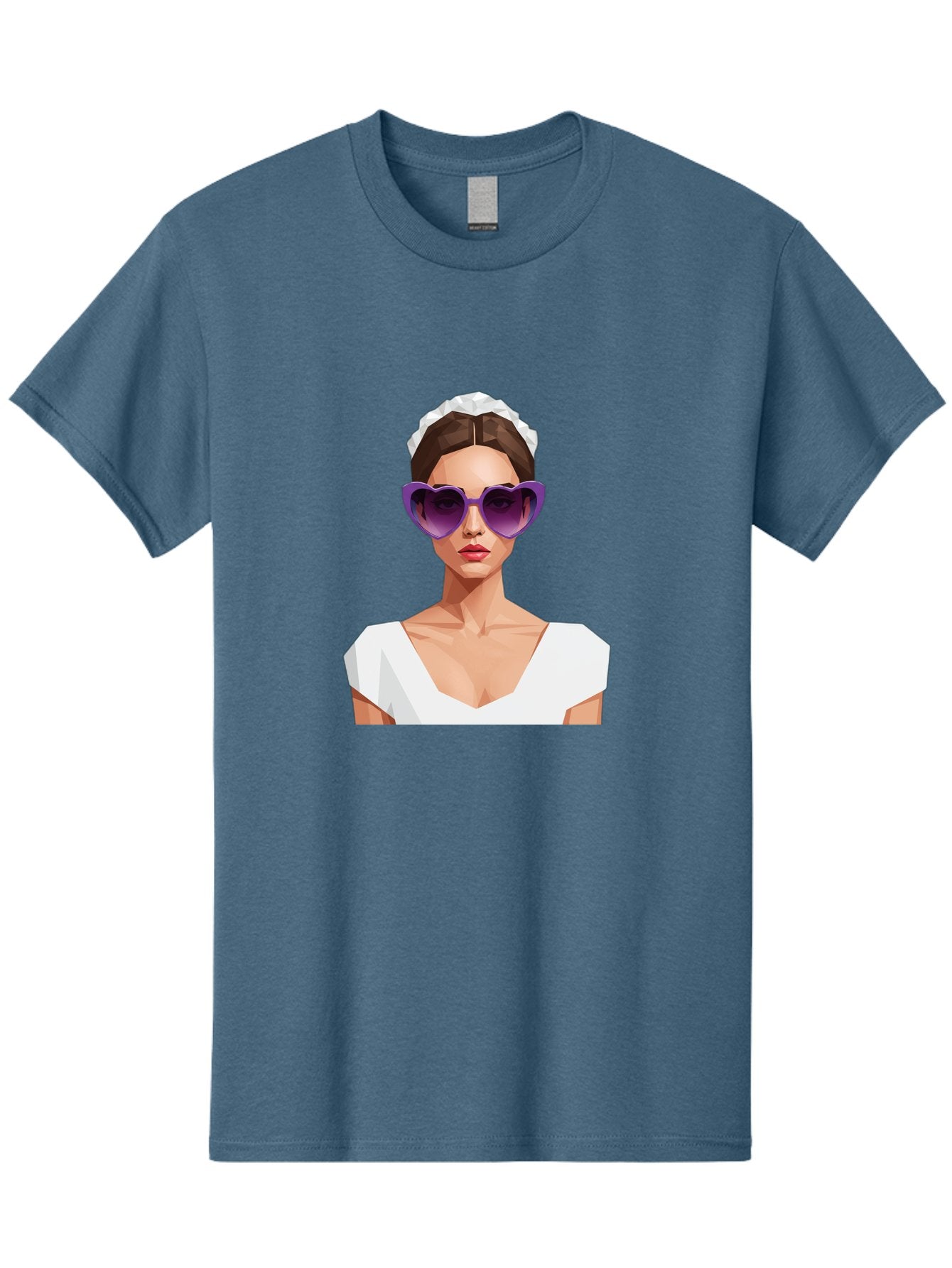 Woman-In-Sunglasses Men'S Graphic Tee, 100% Cotton, Comfortable Casual Summer Wear, Machine Washable, Fashionable Woman, Stylish Sunglasses, Elegant White Dress, Sophisticated Look, Trendy Accessories, Modern Fashion, Purple Shades, Bab592 9
