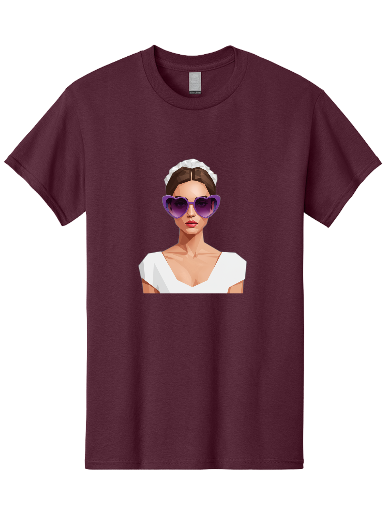 Woman-In-Sunglasses Men'S Graphic Tee, 100% Cotton, Comfortable Casual Summer Wear, Machine Washable, Fashionable Woman, Stylish Sunglasses, Elegant White Dress, Sophisticated Look, Trendy Accessories, Modern Fashion, Purple Shades, Bab592 13