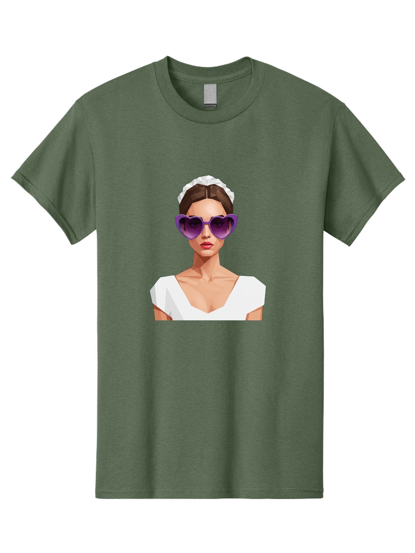 Woman-In-Sunglasses Men'S Graphic Tee, 100% Cotton, Comfortable Casual Summer Wear, Machine Washable, Fashionable Woman, Stylish Sunglasses, Elegant White Dress, Sophisticated Look, Trendy Accessories, Modern Fashion, Purple Shades, Bab592 6
