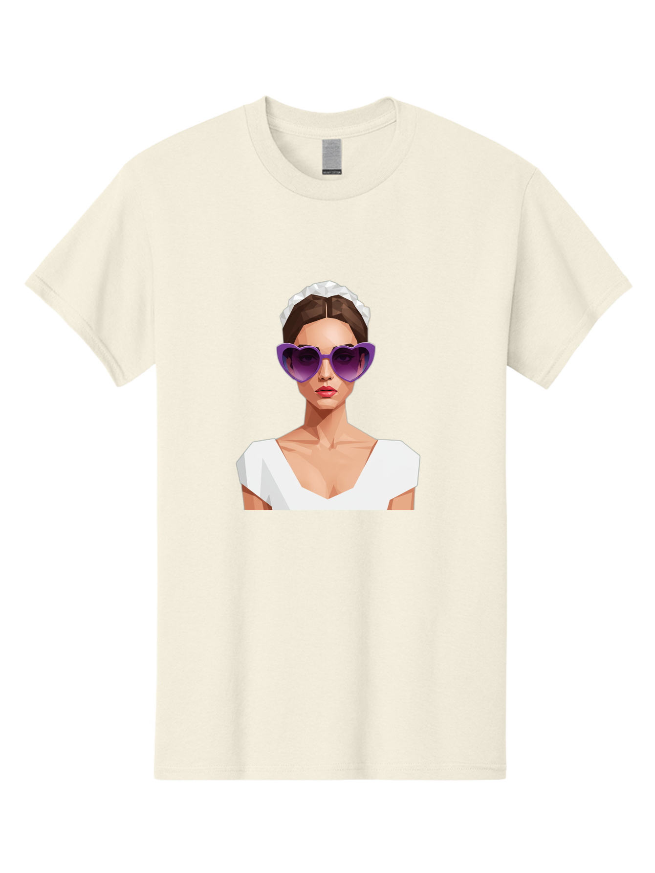 Woman-In-Sunglasses Men'S Graphic Tee, 100% Cotton, Comfortable Casual Summer Wear, Machine Washable, Fashionable Woman, Stylish Sunglasses, Elegant White Dress, Sophisticated Look, Trendy Accessories, Modern Fashion, Purple Shades, Bab592 3