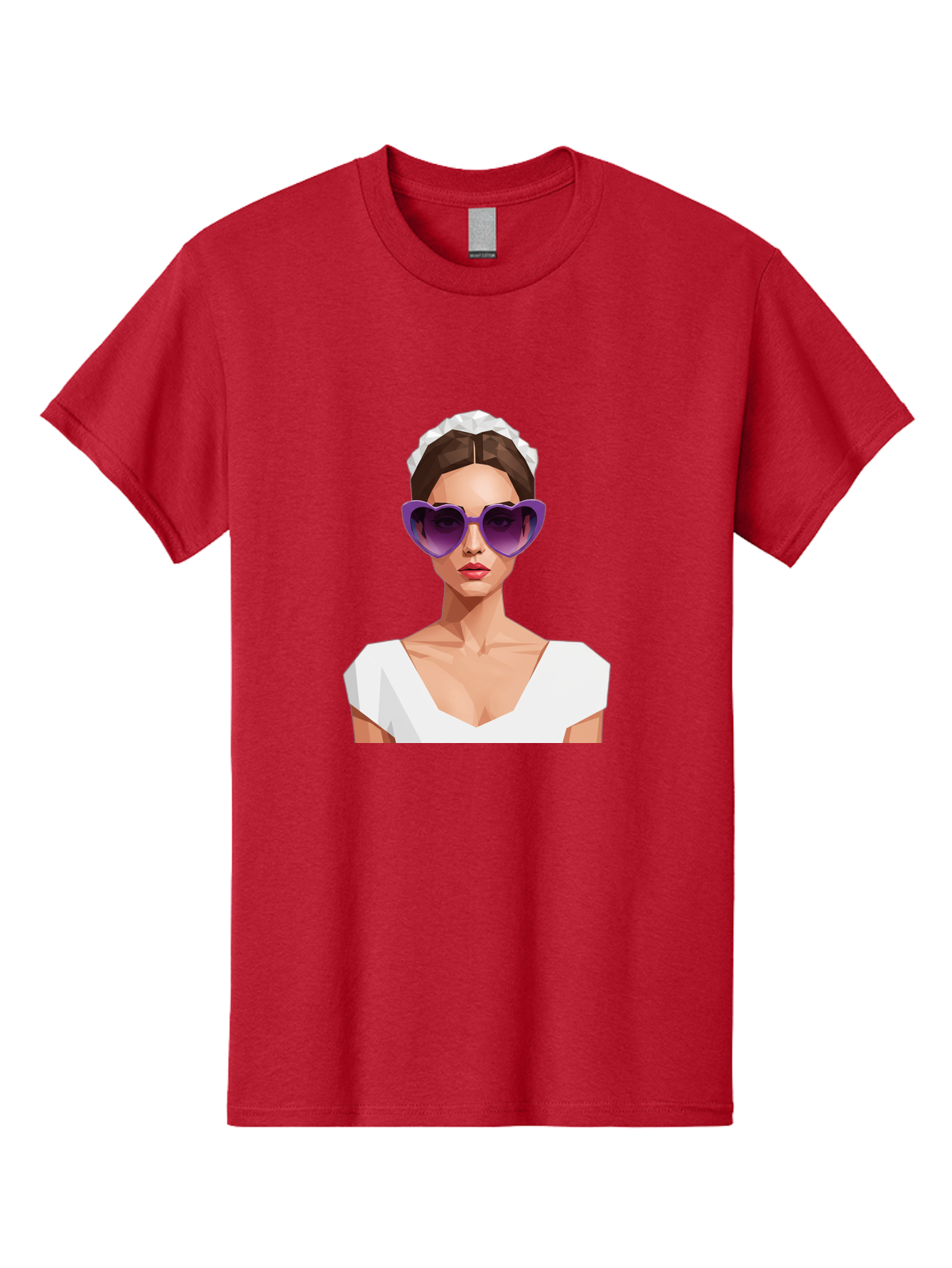 Woman-In-Sunglasses Men'S Graphic Tee, 100% Cotton, Comfortable Casual Summer Wear, Machine Washable, Fashionable Woman, Stylish Sunglasses, Elegant White Dress, Sophisticated Look, Trendy Accessories, Modern Fashion, Purple Shades, Bab592 10