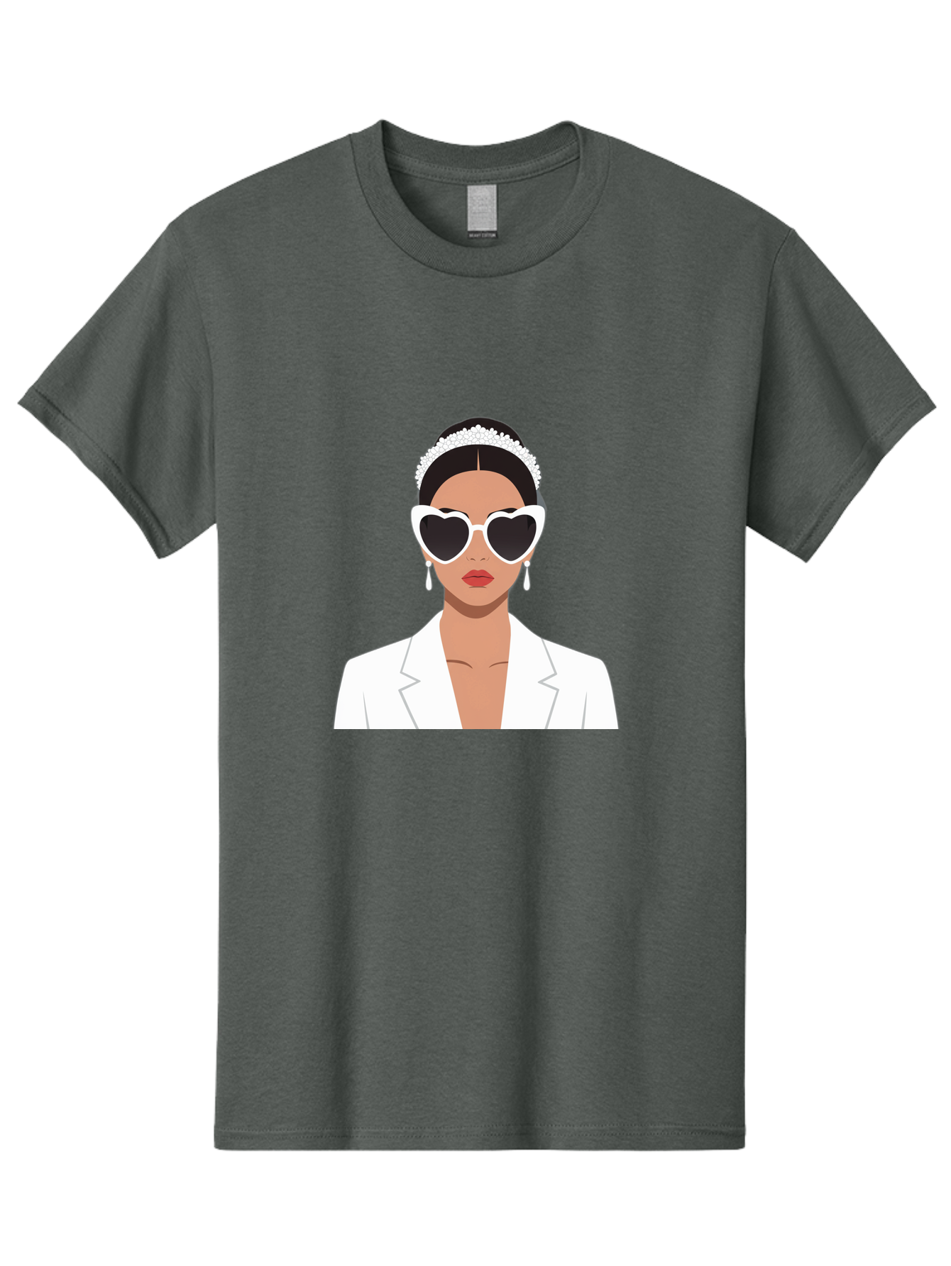 Woman-In-White Men'S Graphic Tee, 100% Cotton, Comfortable Casual Summer Wear, Machine Washable, Fashionable Woman, Heart-Shaped Sunglasses, White Blazer, Elegant Jewelry, Stylish Accessory, Trendy Outfit, Glamorous, Sophisticated Style, Bab593 13