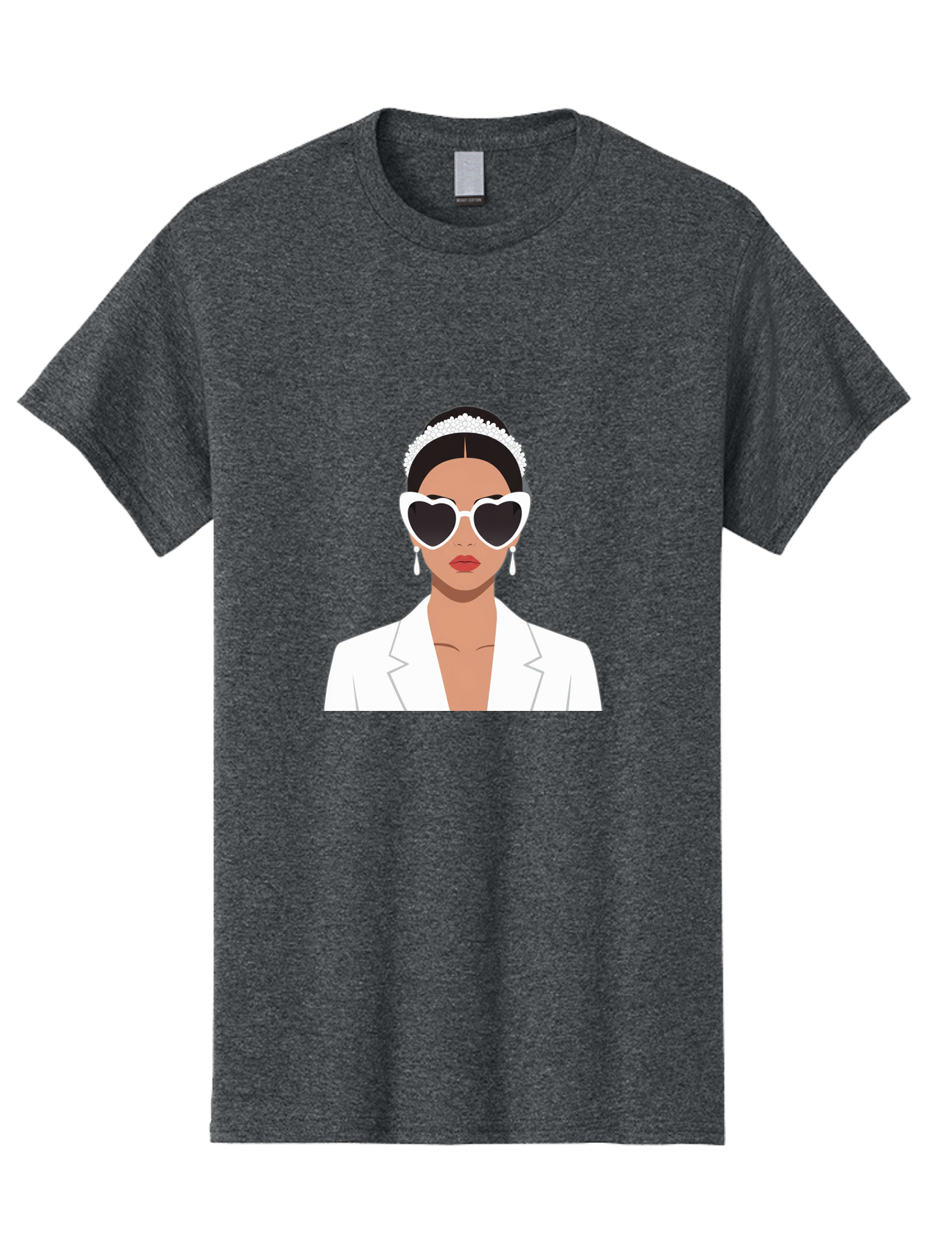 Woman-In-White Men'S Graphic Tee, 100% Cotton, Comfortable Casual Summer Wear, Machine Washable, Fashionable Woman, Heart-Shaped Sunglasses, White Blazer, Elegant Jewelry, Stylish Accessory, Trendy Outfit, Glamorous, Sophisticated Style, Bab593 11