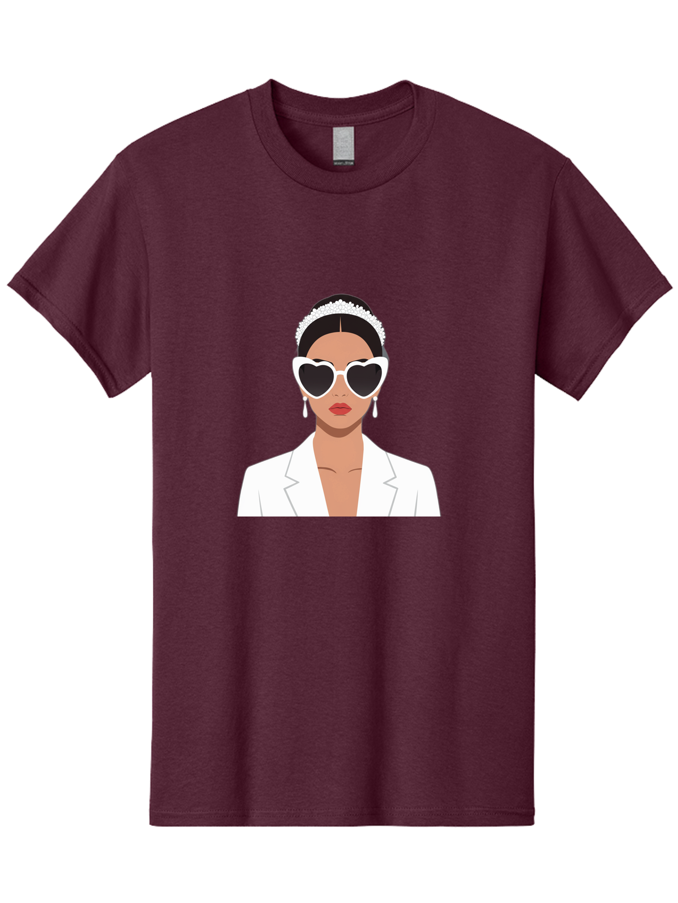 Woman-In-White Men'S Graphic Tee, 100% Cotton, Comfortable Casual Summer Wear, Machine Washable, Fashionable Woman, Heart-Shaped Sunglasses, White Blazer, Elegant Jewelry, Stylish Accessory, Trendy Outfit, Glamorous, Sophisticated Style, Bab593 8