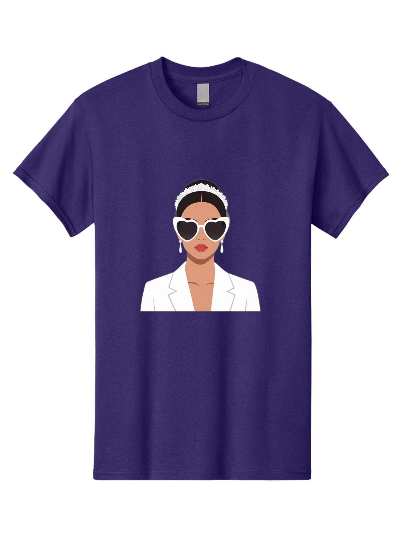 Woman-In-White Men'S Graphic Tee, 100% Cotton, Comfortable Casual Summer Wear, Machine Washable, Fashionable Woman, Heart-Shaped Sunglasses, White Blazer, Elegant Jewelry, Stylish Accessory, Trendy Outfit, Glamorous, Sophisticated Style, Bab593 14