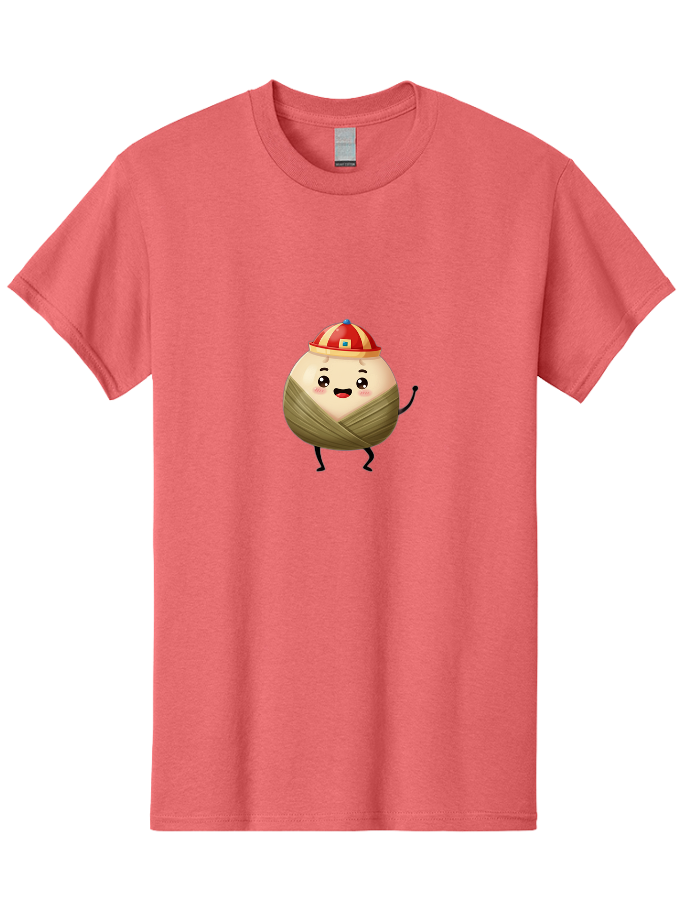 Xiaolongbao-1 Men'S Graphic Tee, 100% Cotton, Comfortable Casual Summer Wear, Machine Washable, Cartoon Dumpling, Steamed Bun, Happy Face, Kawaii Character, Chinese Food, Cute Illustration, Wrapped Dumpling, Smiling Face, Dumpling Character, Bab596