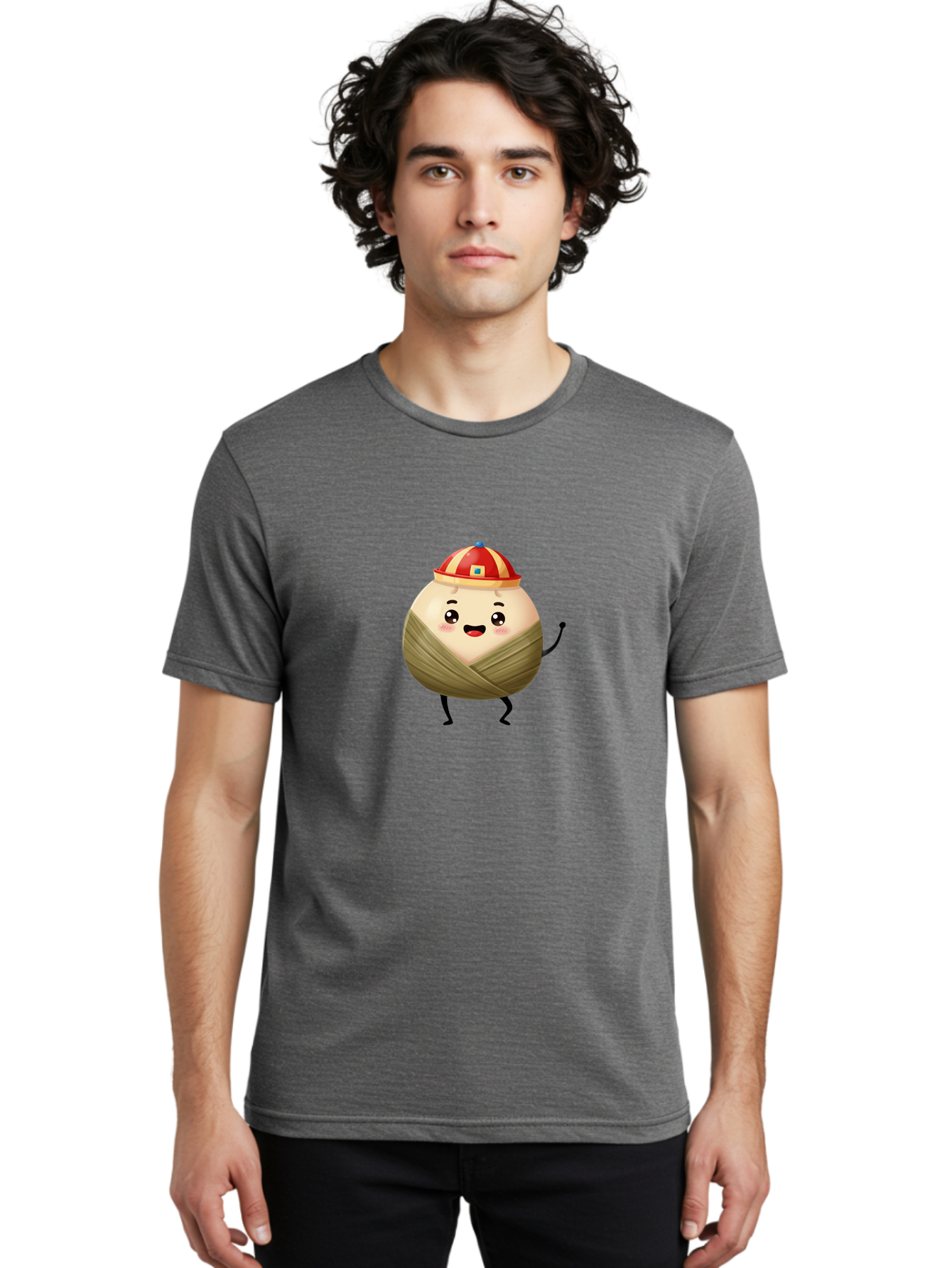 Xiaolongbao-1 Men'S Graphic Tee, 100% Cotton, Comfortable Casual Summer Wear, Machine Washable, Cartoon Dumpling, Steamed Bun, Happy Face, Kawaii Character, Chinese Food, Cute Illustration, Wrapped Dumpling, Smiling Face, Dumpling Character, Bab596 24
