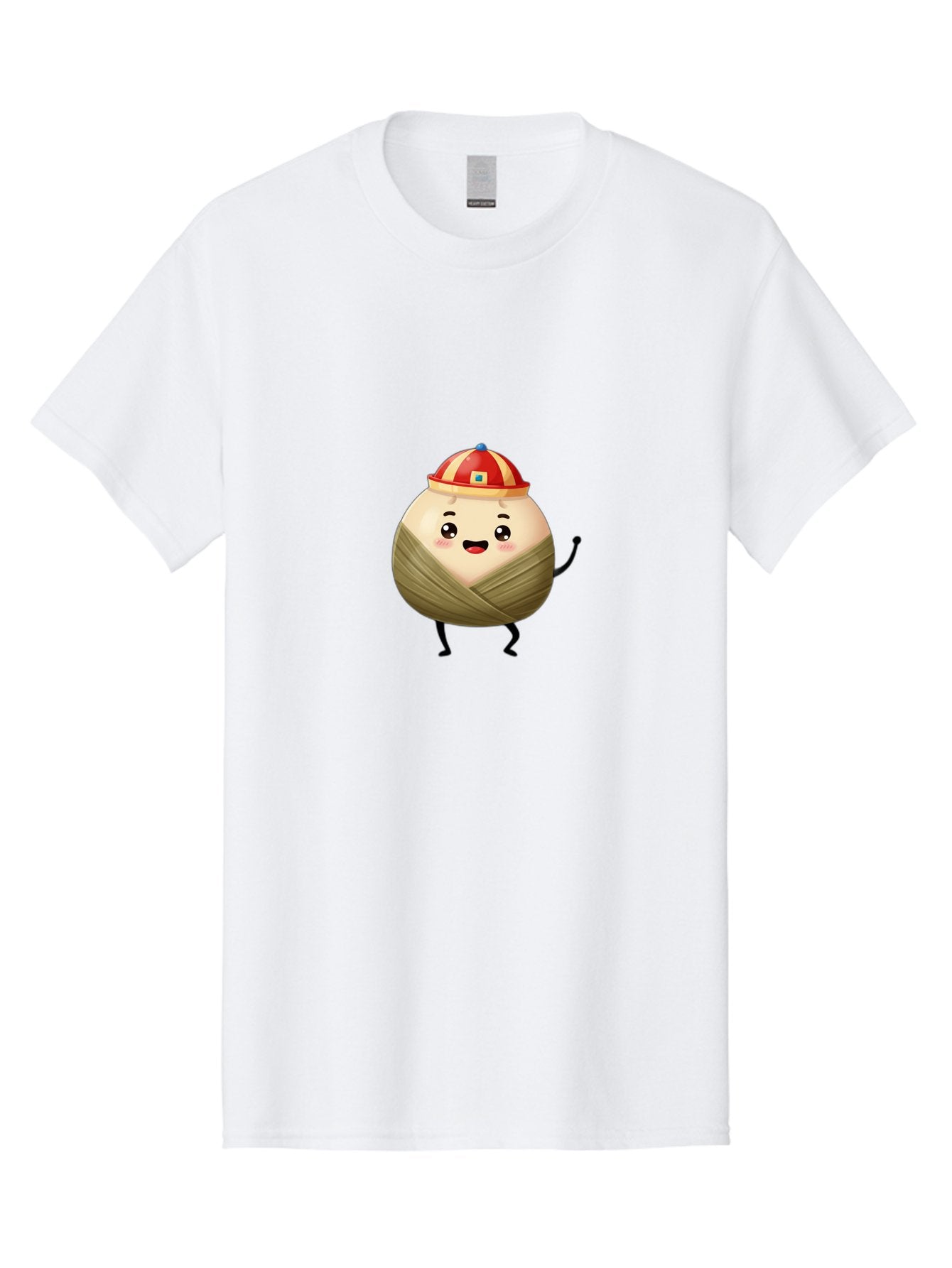 Xiaolongbao-1 Men'S Graphic Tee, 100% Cotton, Comfortable Casual Summer Wear, Machine Washable, Cartoon Dumpling, Steamed Bun, Happy Face, Kawaii Character, Chinese Food, Cute Illustration, Wrapped Dumpling, Smiling Face, Dumpling Character, Bab596