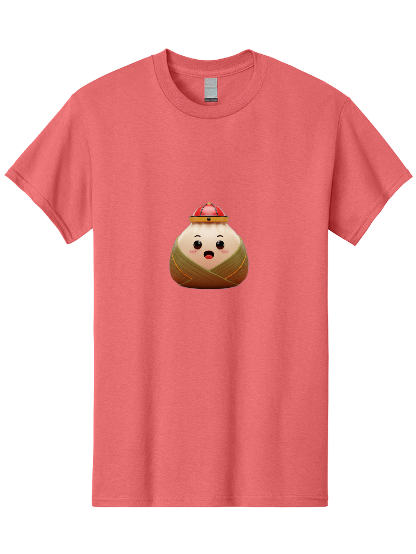 Xiaolongbao Men'S Graphic Tee, 100% Cotton, Comfortable Casual Summer Wear, Machine Washable, Cartoon Xiaolongbao, Chinese Dumpling, Steamed Bun, Surprised Expression, Adorable Character, Kawaii Food, Culinary Delight, Soup Dumpling Bab597 3