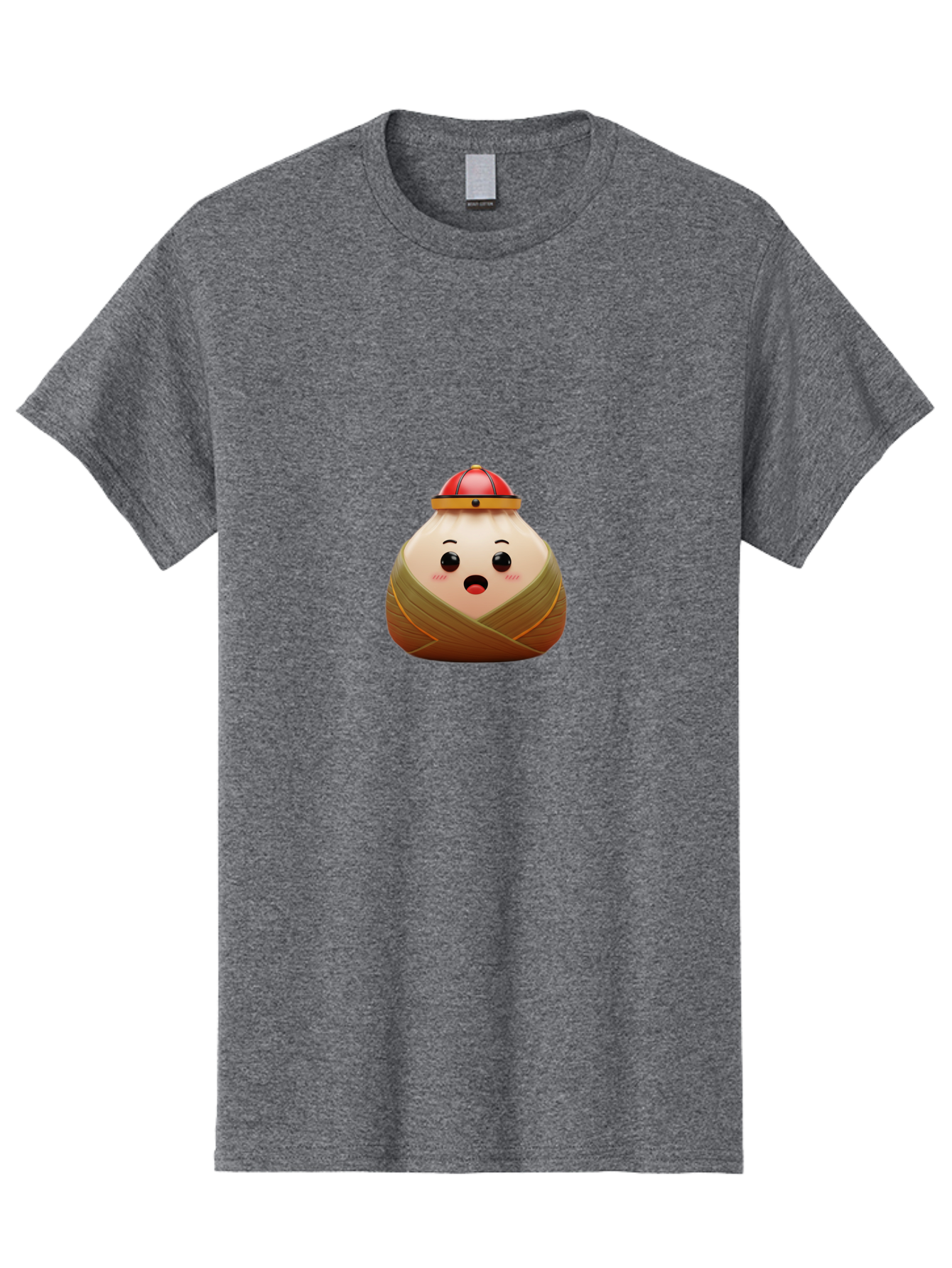 Xiaolongbao Men'S Graphic Tee, 100% Cotton, Comfortable Casual Summer Wear, Machine Washable, Cartoon Xiaolongbao, Chinese Dumpling, Steamed Bun, Surprised Expression, Adorable Character, Kawaii Food, Culinary Delight, Soup Dumpling Bab597