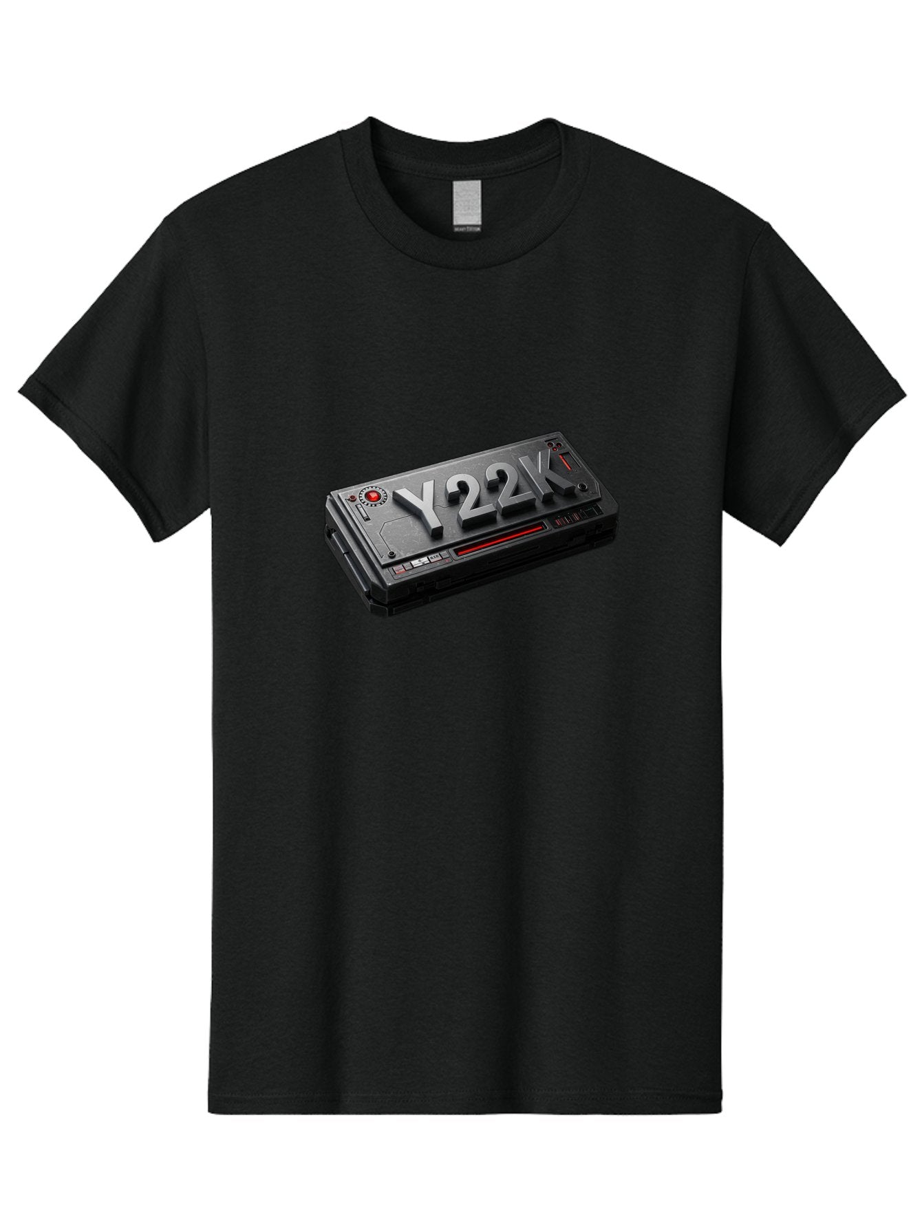 Y22K Men'S Graphic Tee, 100% Cotton, Comfortable Casual Summer Wear, Machine Washable, Futuristic Device, Y22K, Technology, Cyberpunk, Sleek Design, Metallic Surface, Red Accents, Futuristic Tech, Innovative Gadget, High-Tech Equipment, Bab598 15