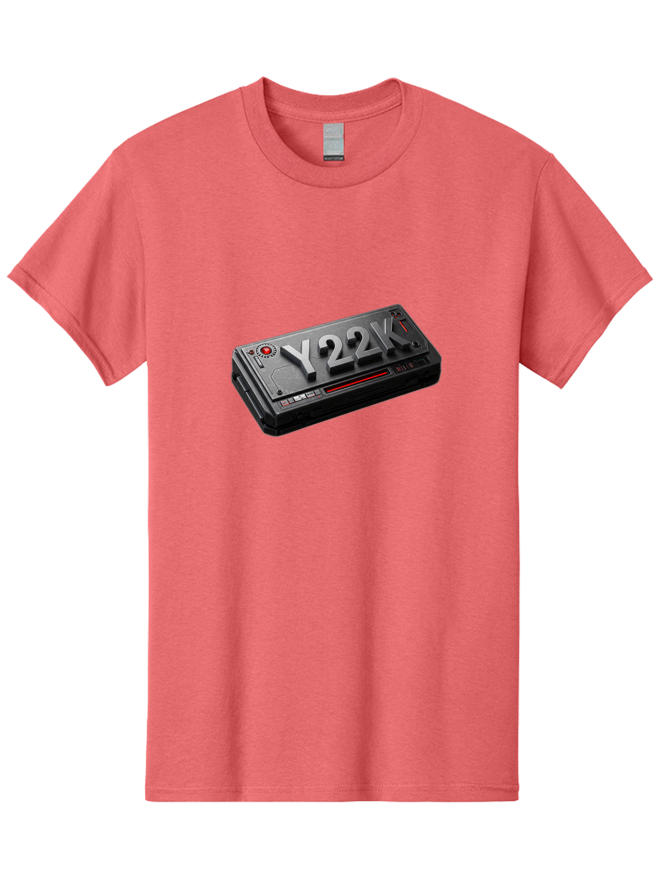 Y22K Men'S Graphic Tee, 100% Cotton, Comfortable Casual Summer Wear, Machine Washable, Futuristic Device, Y22K, Technology, Cyberpunk, Sleek Design, Metallic Surface, Red Accents, Futuristic Tech, Innovative Gadget, High-Tech Equipment, Bab598 5