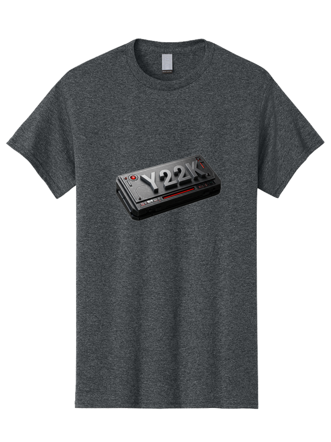 Y22K Men'S Graphic Tee, 100% Cotton, Comfortable Casual Summer Wear, Machine Washable, Futuristic Device, Y22K, Technology, Cyberpunk, Sleek Design, Metallic Surface, Red Accents, Futuristic Tech, Innovative Gadget, High-Tech Equipment, Bab598 9