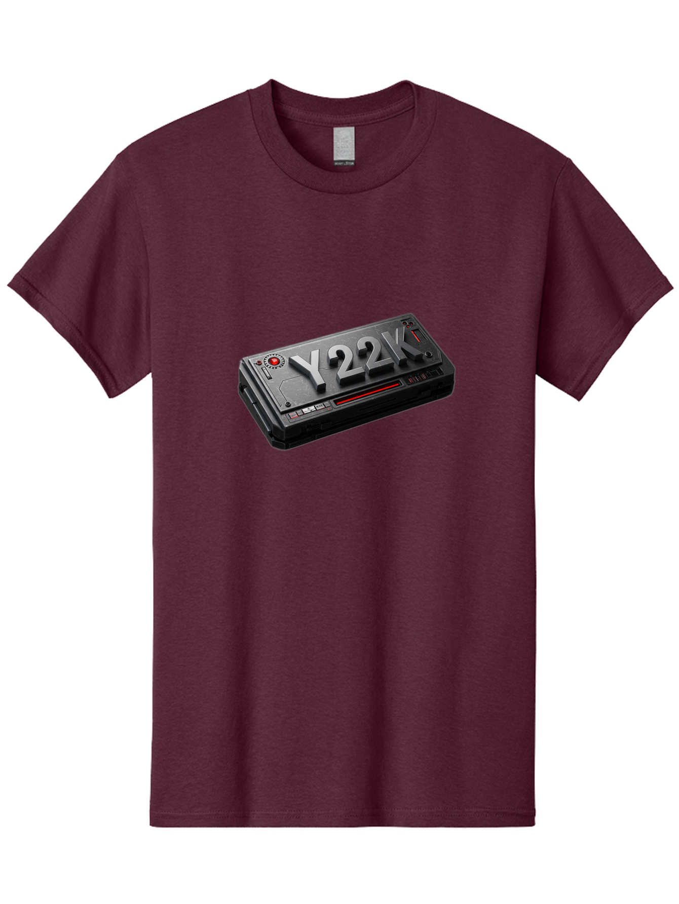 Y22K Men'S Graphic Tee, 100% Cotton, Comfortable Casual Summer Wear, Machine Washable, Futuristic Device, Y22K, Technology, Cyberpunk, Sleek Design, Metallic Surface, Red Accents, Futuristic Tech, Innovative Gadget, High-Tech Equipment, Bab598 4